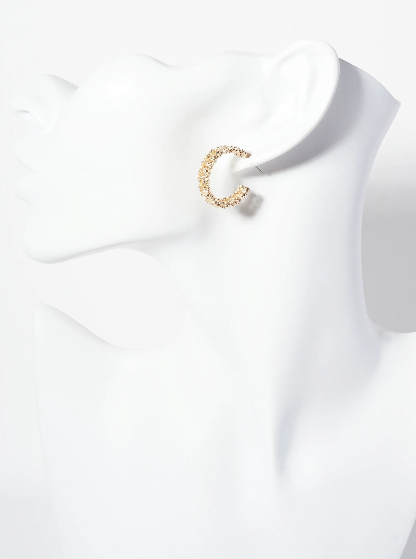 20mm Textured Open Hoop Earrings