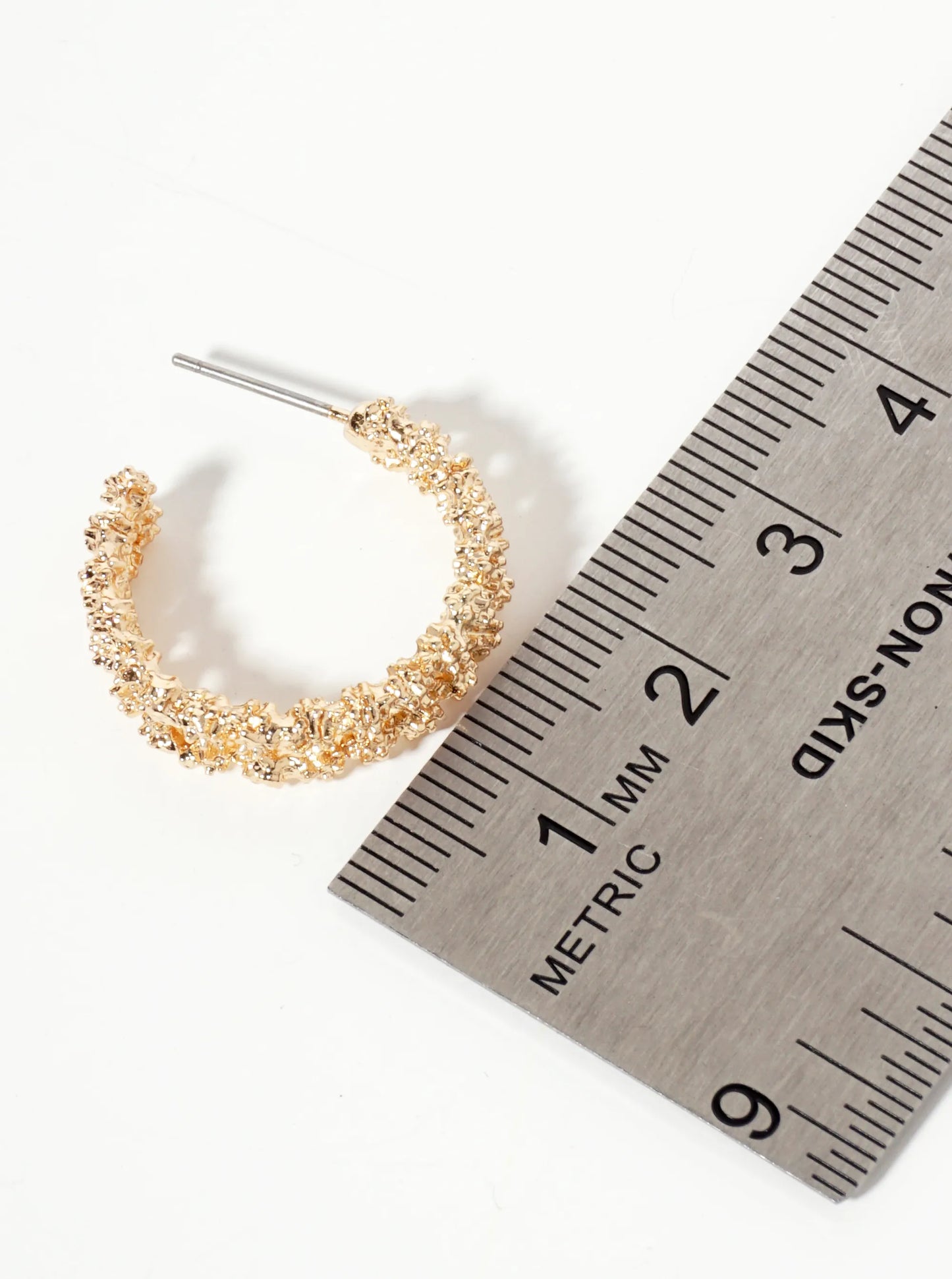 20mm Textured Open Hoop Earrings