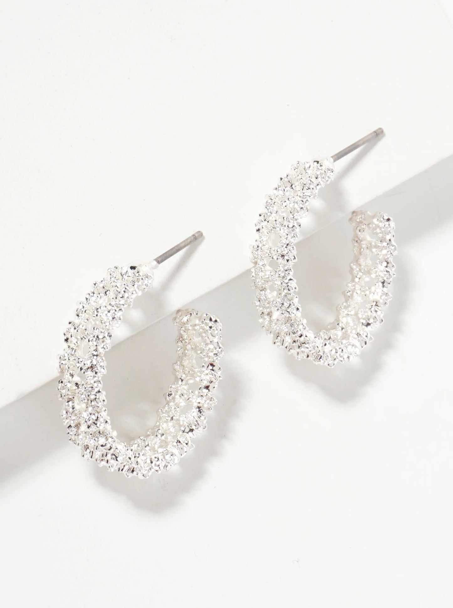 20mm Textured Open Hoop Earrings