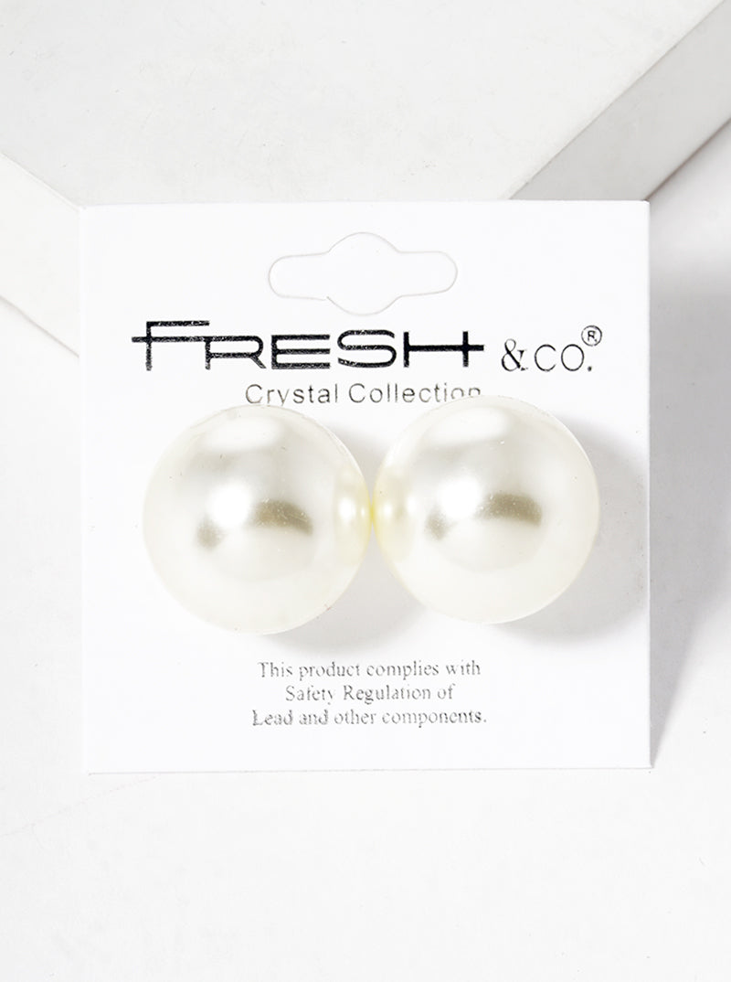 18mm Pearl Post Stud Earrings