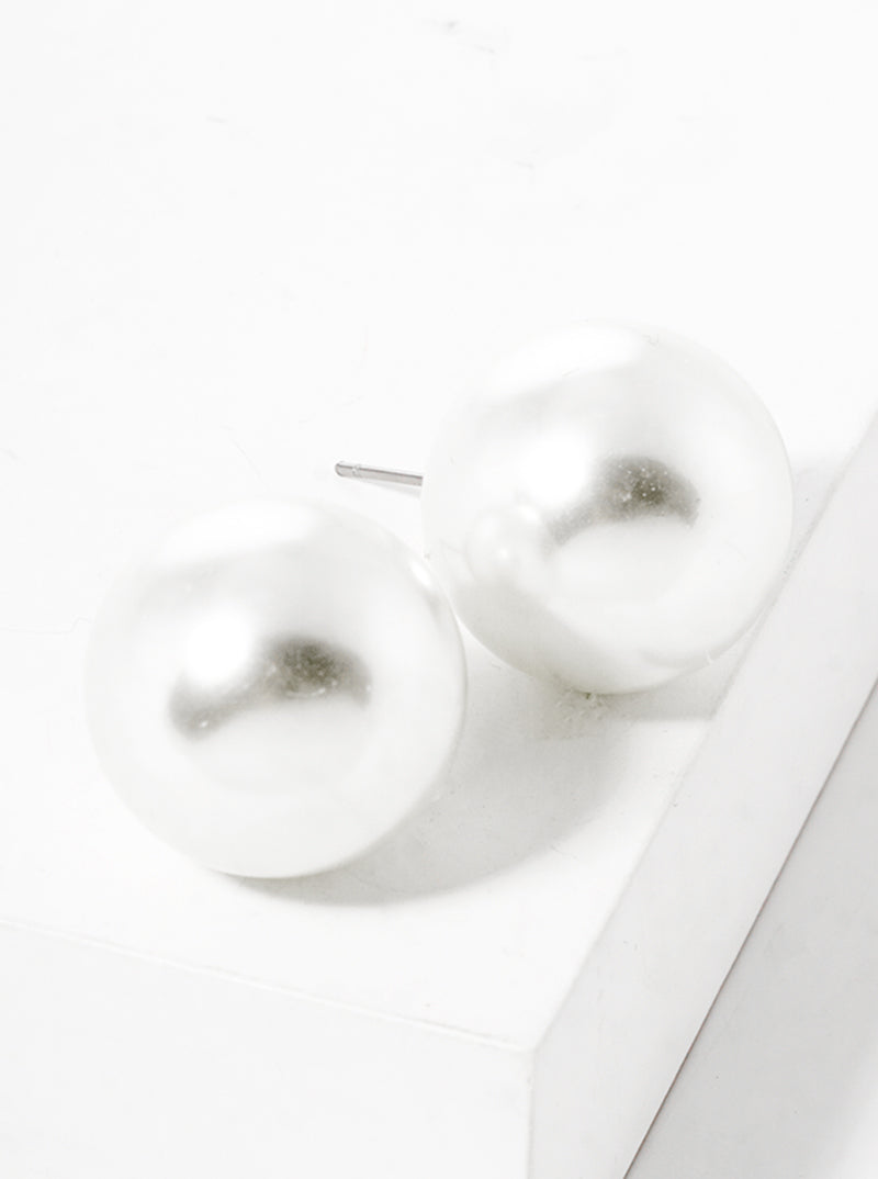 20mm Pearl Post Stud Earrings