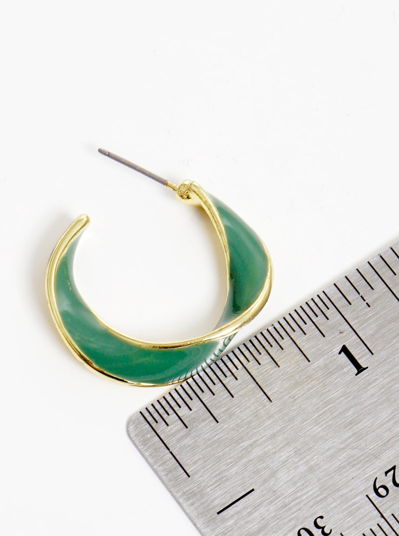 20mm Polished Metal Enamel Filled Twist Hoop Earrings