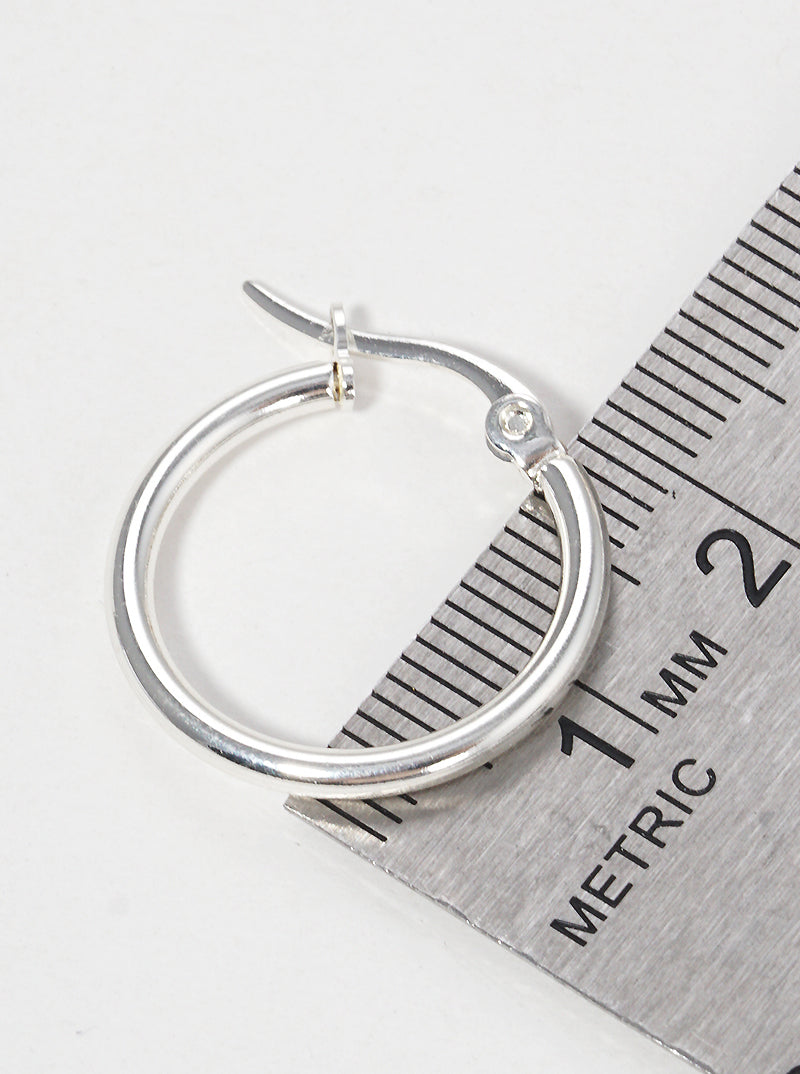 20mm Round Stainless Steel Latch Back Hoop Earrings