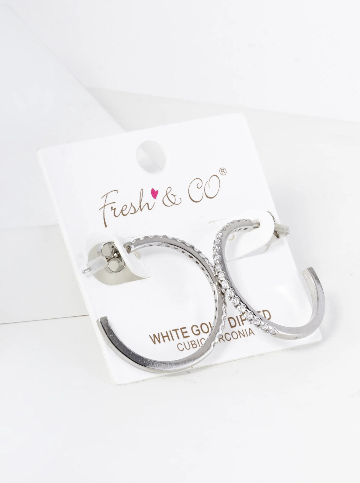 22mm 18K Gold Dipped Pave Set Cubic Zirconia Open Hoop Earrings