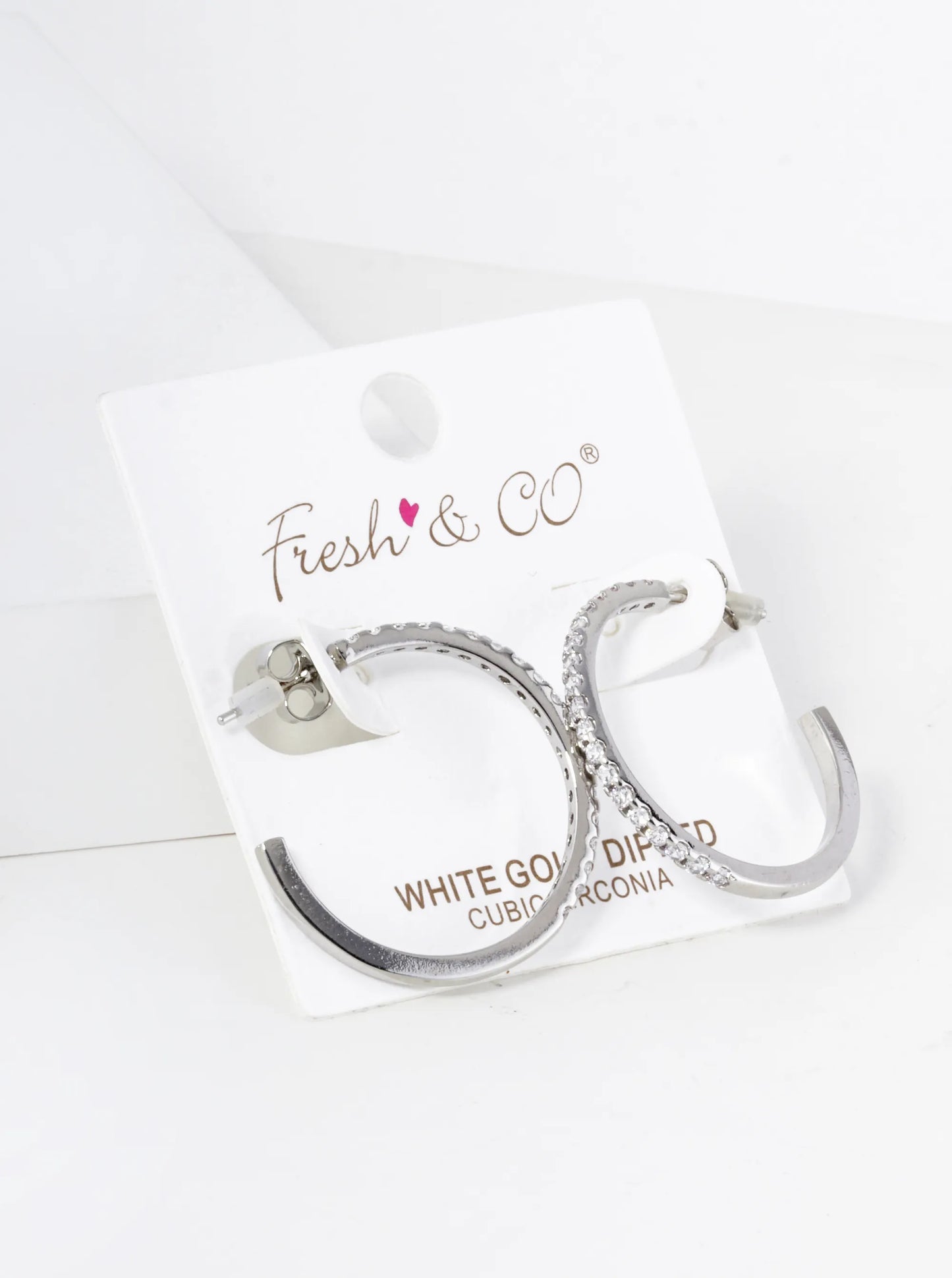 22mm 18K Gold Dipped Pave Set Cubic Zirconia Open Hoop Earrings