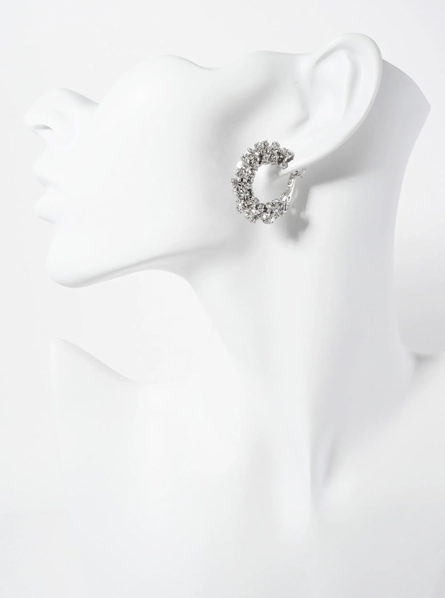 25mm 14K-Gold-Dipped Crystal Wrap Latch-Back Hoop Earrings