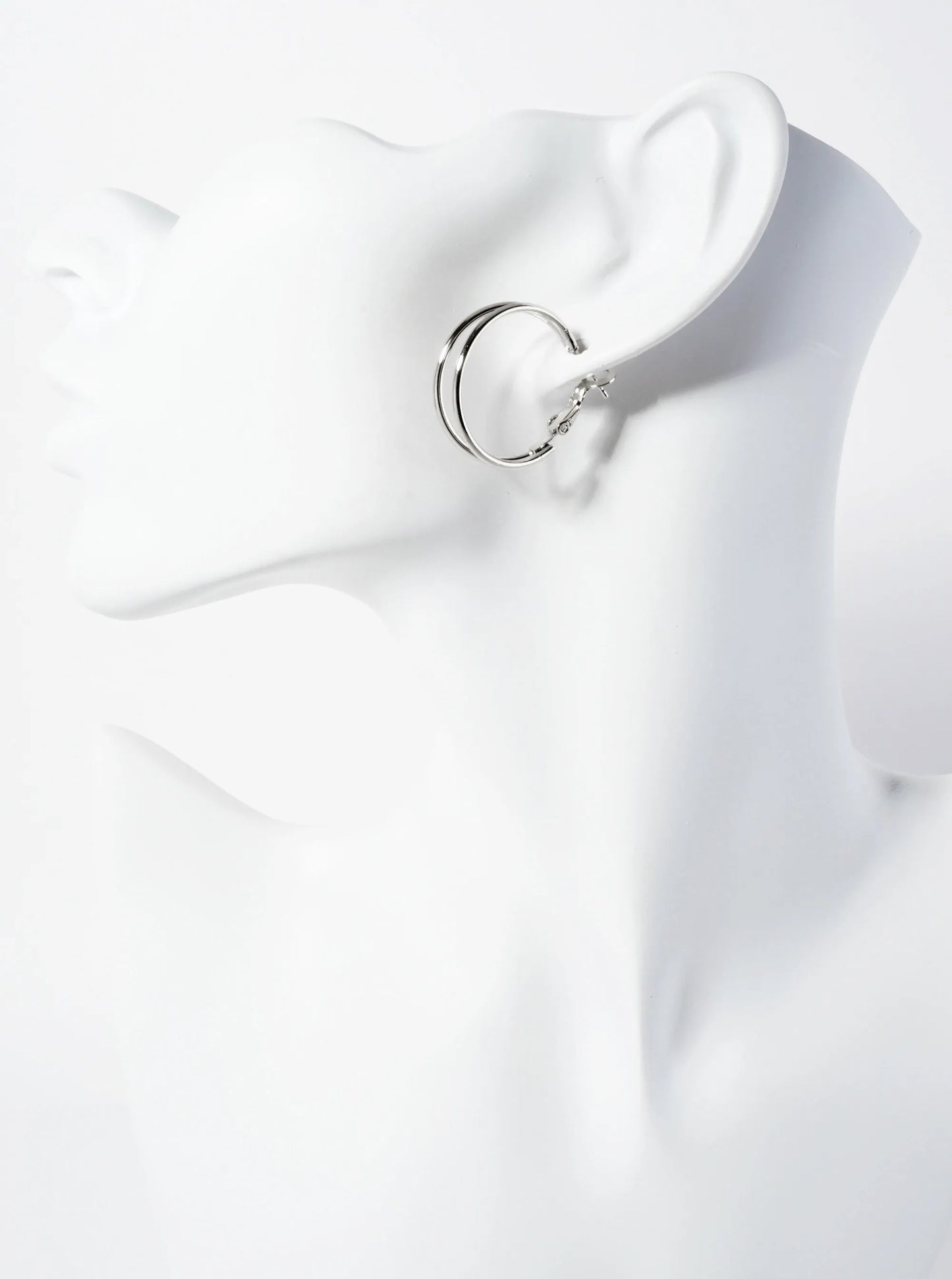 25mm 14K-Gold-Dipped Polished Brass Latch-Back Double Hoop Earrings