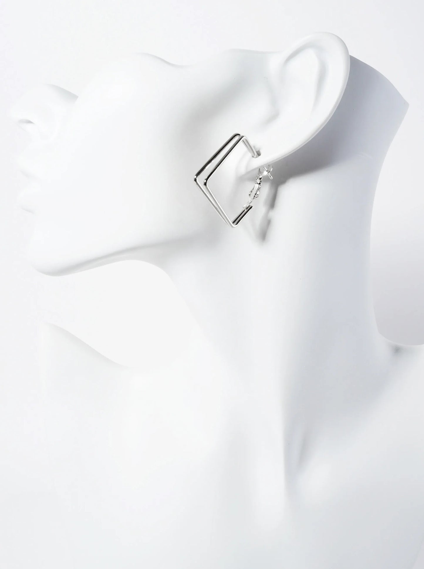 25mm 14K-Gold-Dipped Polished Brass Square-shaped Latch-back Double Hoop Earrings