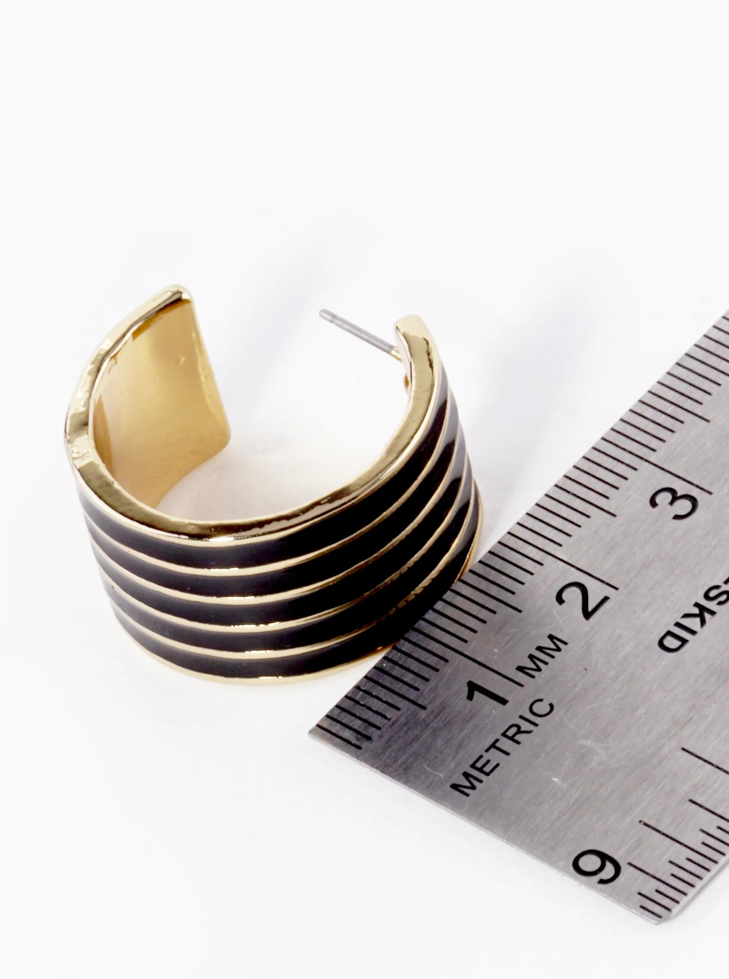 25mm Enamel Filled Wide Hoop Earrings