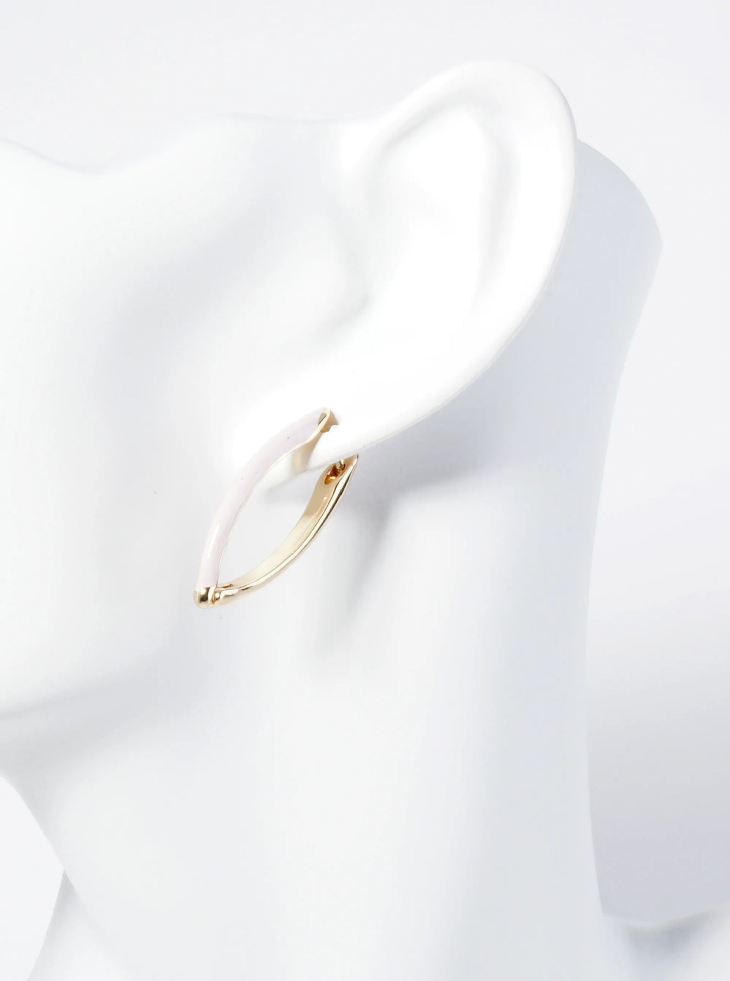 25mm Enamel Marquise Shape Minimalist Huggie Hoop Earrings