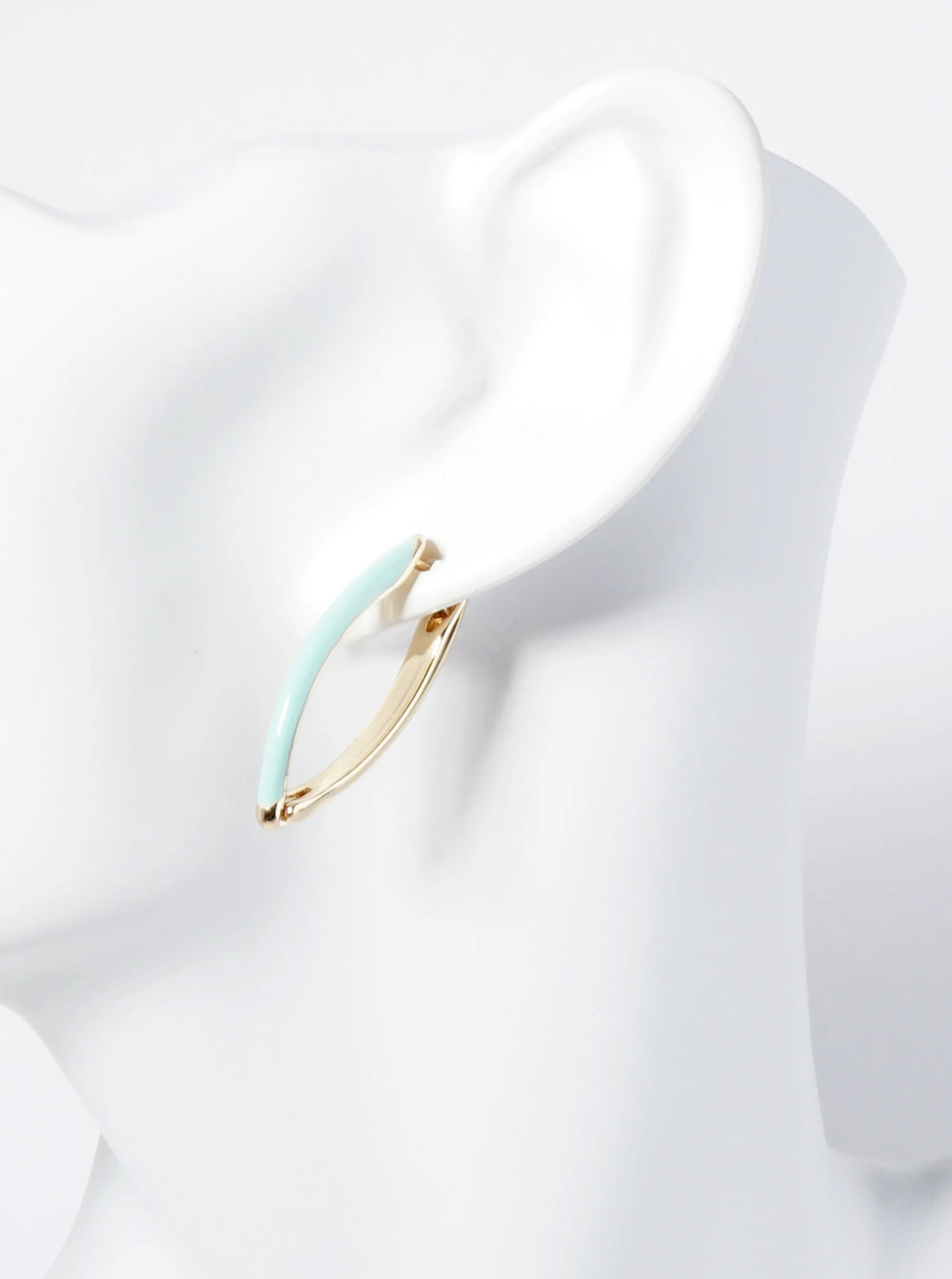 25mm Enamel Marquise Shape Minimalist Huggie Hoop Earrings