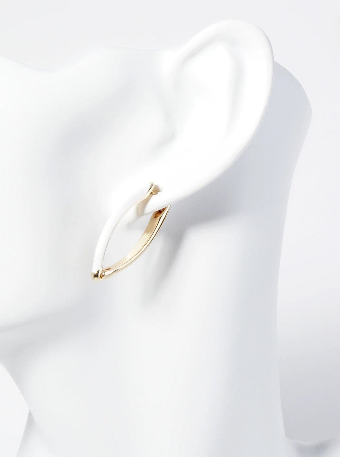 25mm Enamel Marquise Shape Minimalist Huggie Hoop Earrings
