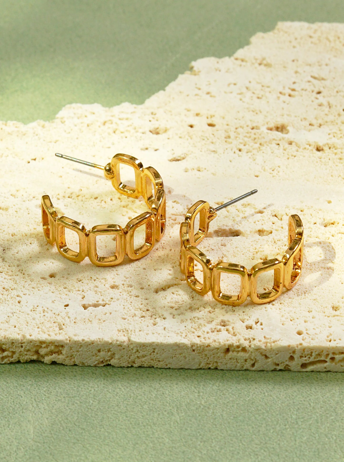 25mm Geometric Lightweight Open Hoop Earrings