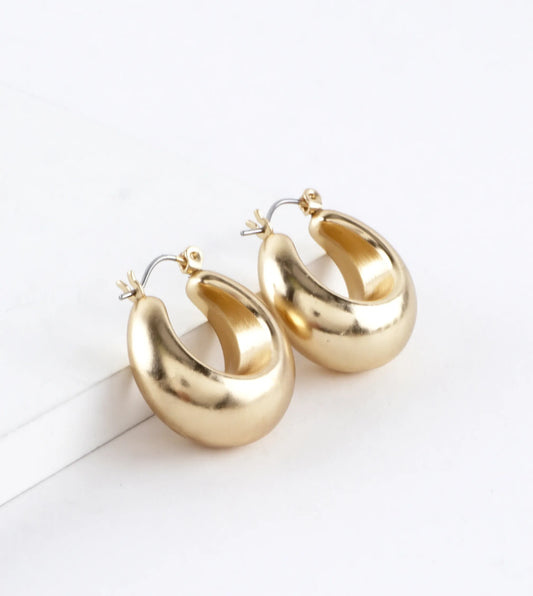 25mm Hollow Metallic Bold Hoop Earrings