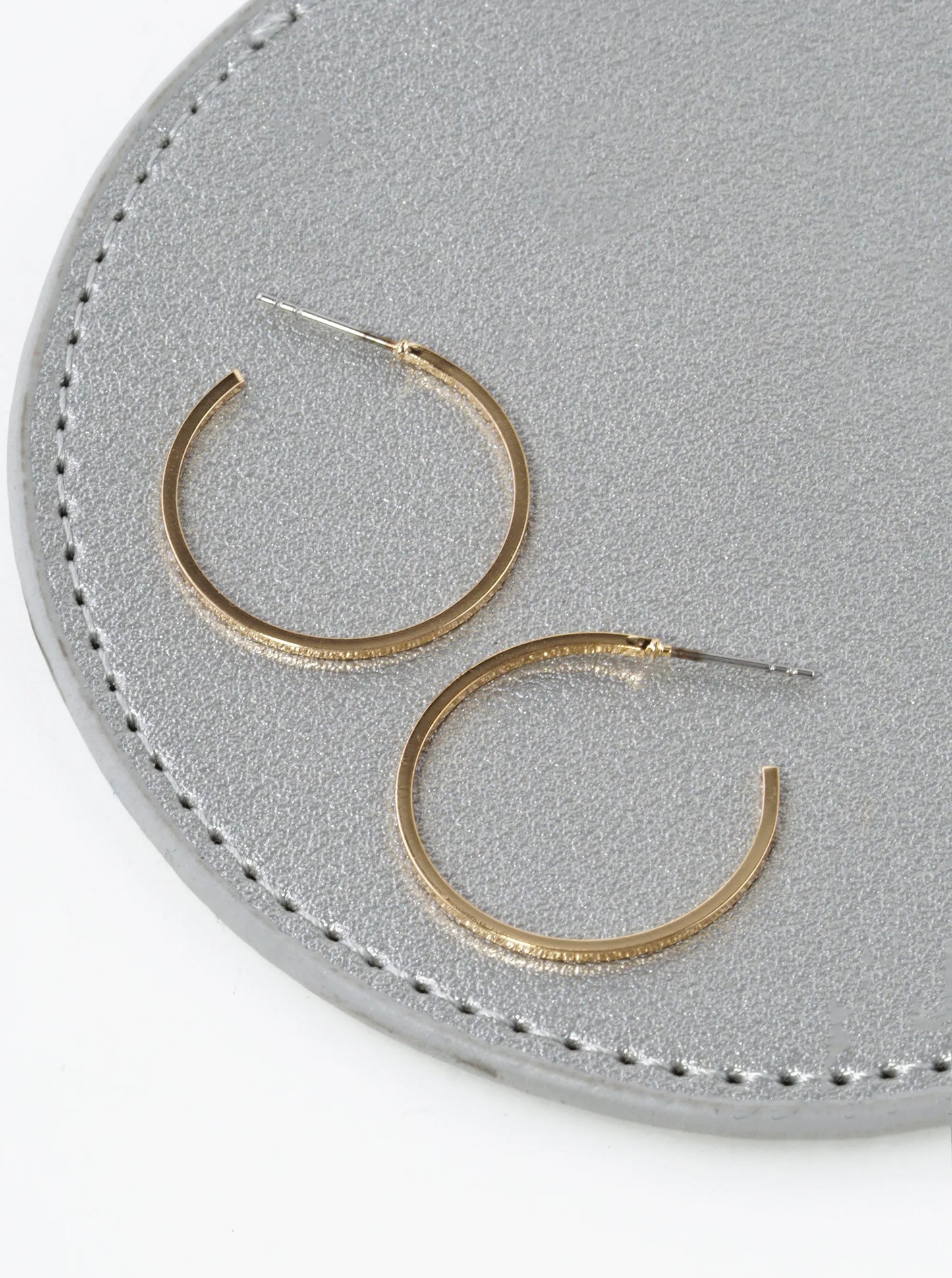 25mm Lightweight Brass Skinny Open Hoop Earrings