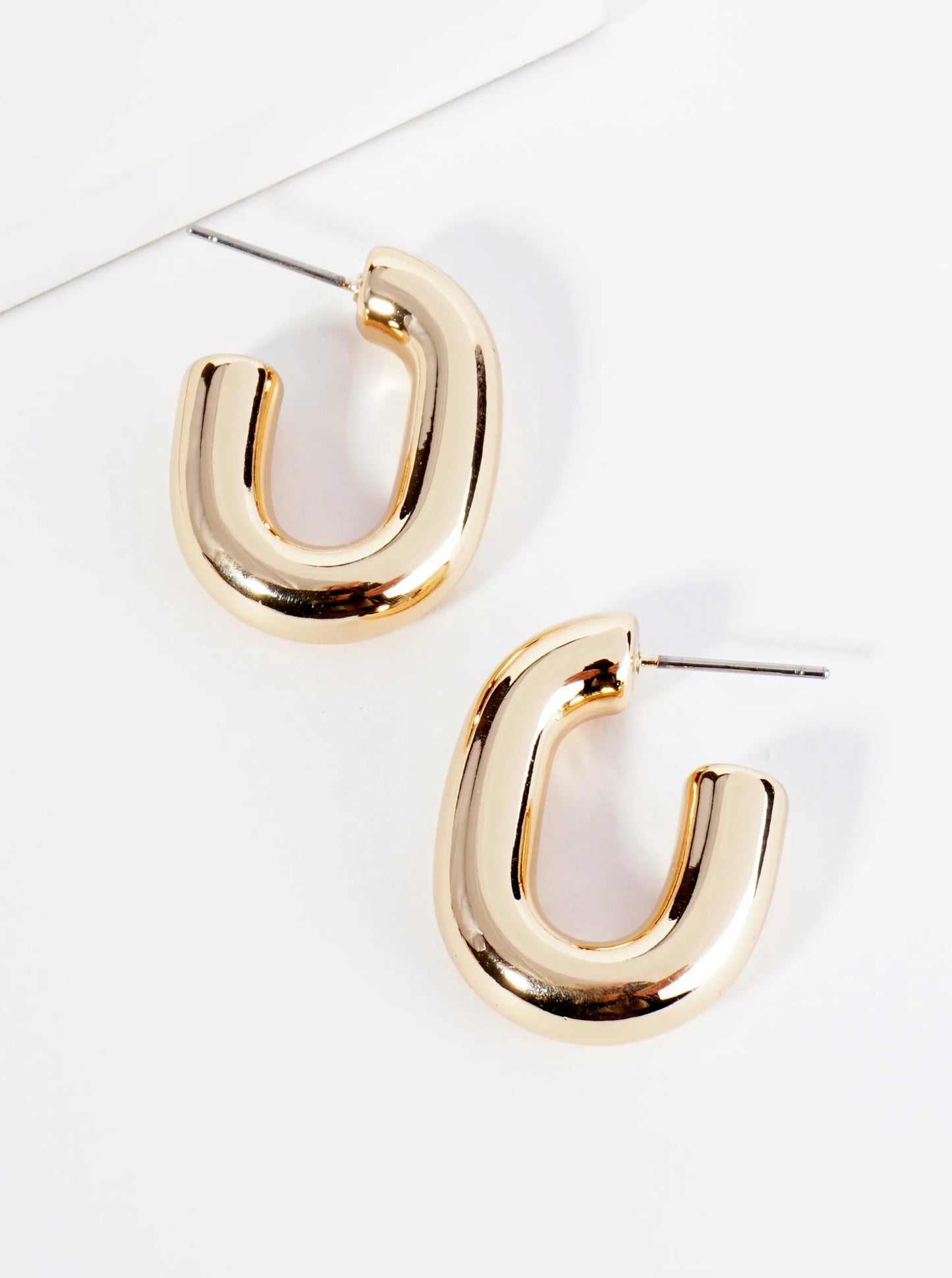 25mm Metal Hollow Oval Hoop Earrings