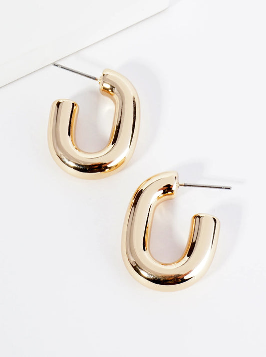 25mm Metal Hollow Oval Hoop Earrings
