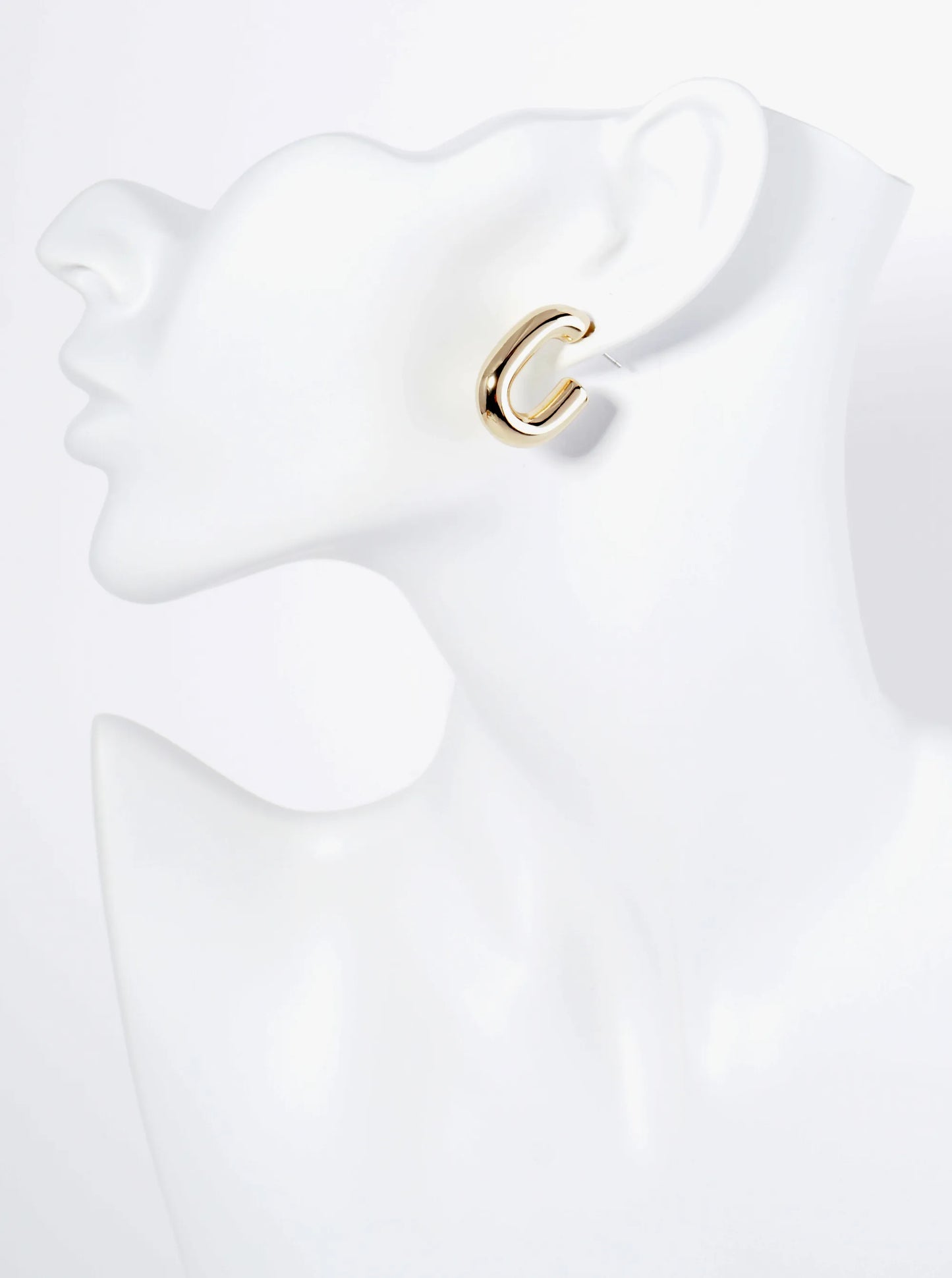 25mm Metal Hollow Oval Hoop Earrings