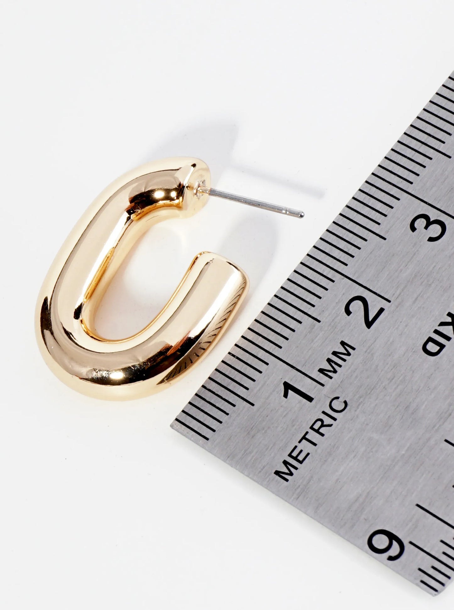 25mm Metal Hollow Oval Hoop Earrings