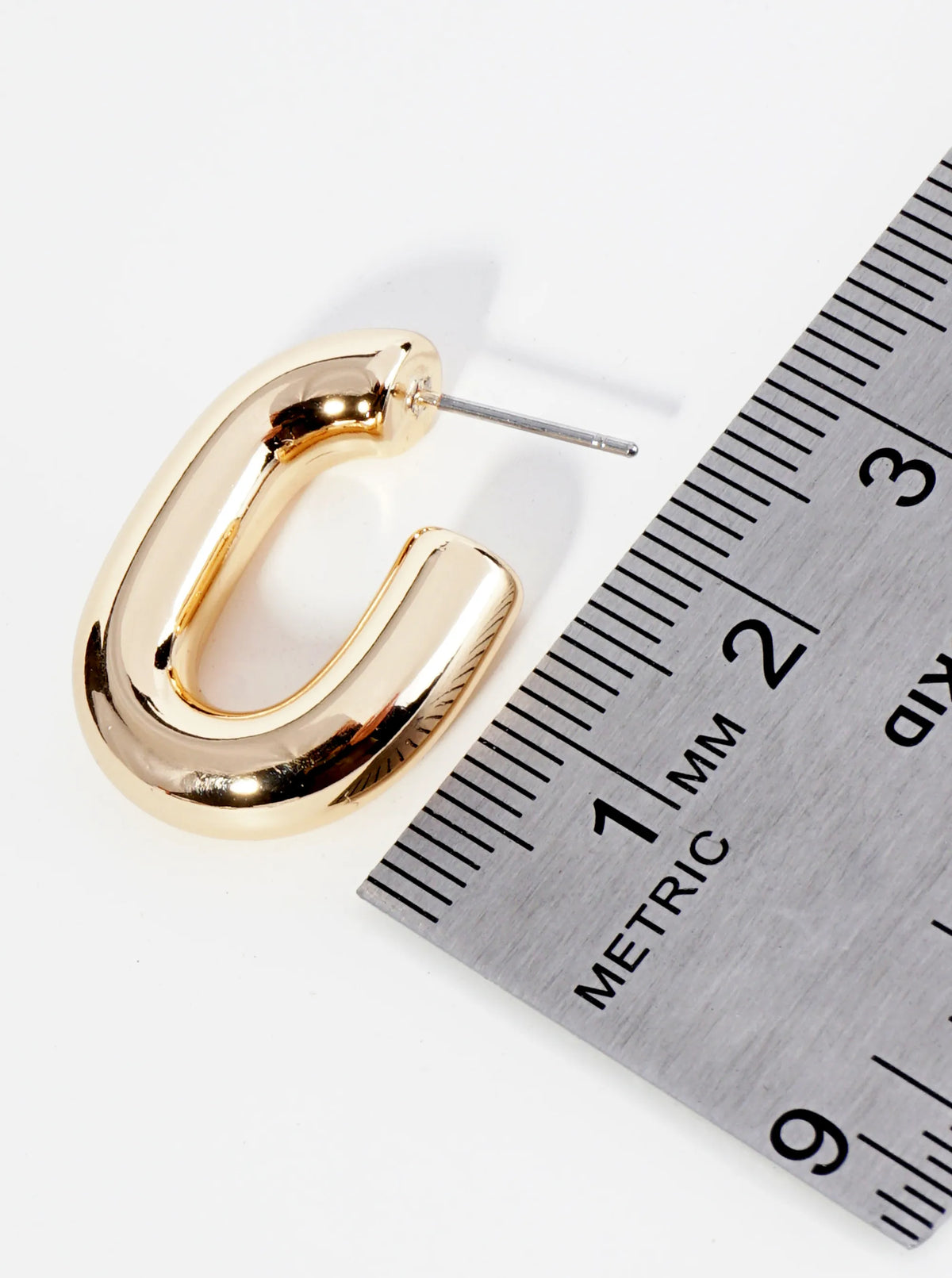 25mm Metal Hollow Oval Hoop Earrings