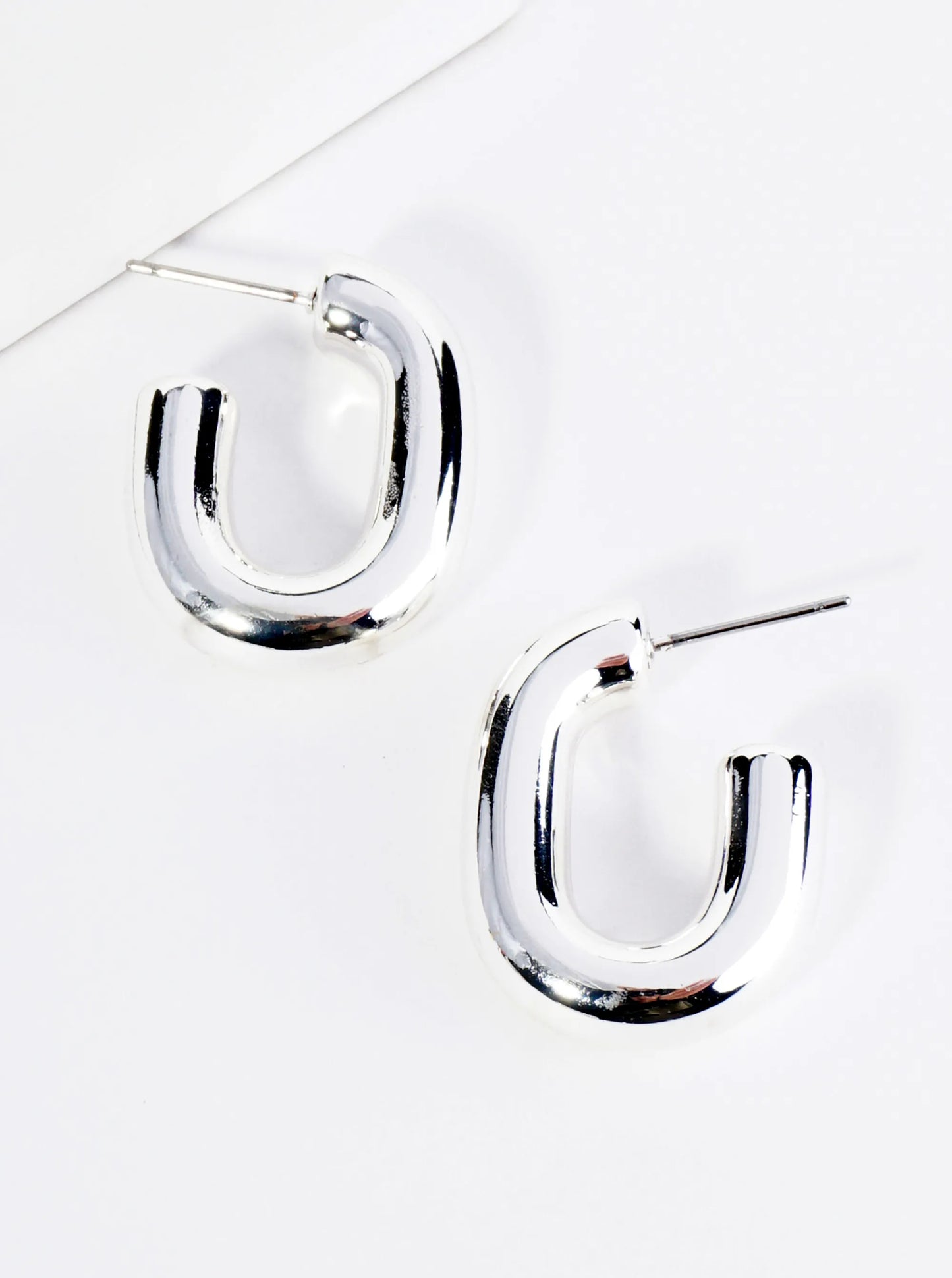 25mm Metal Hollow Oval Hoop Earrings