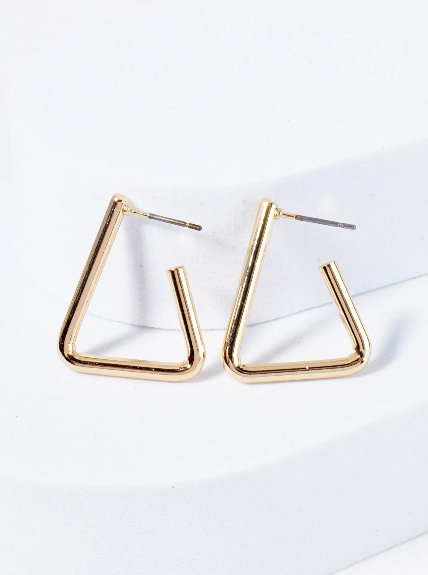 25mm Metal Triangle Open Hoop Earrings