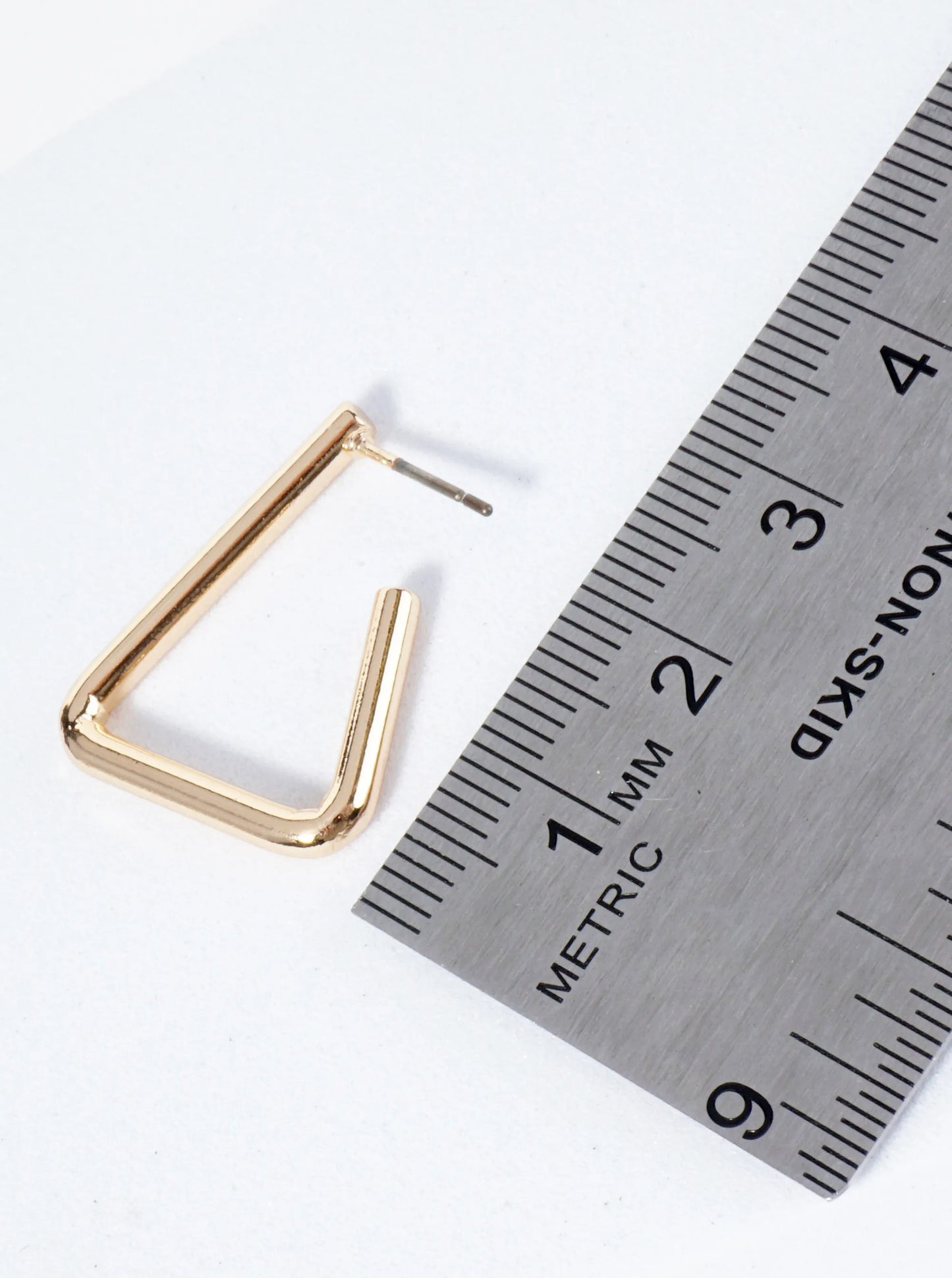 25mm Metal Triangle Open Hoop Earrings