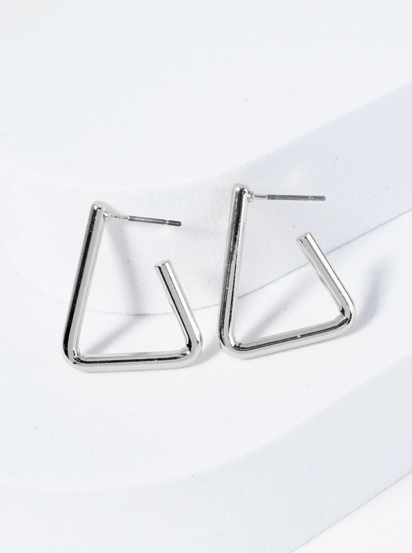 25mm Metal Triangle Open Hoop Earrings