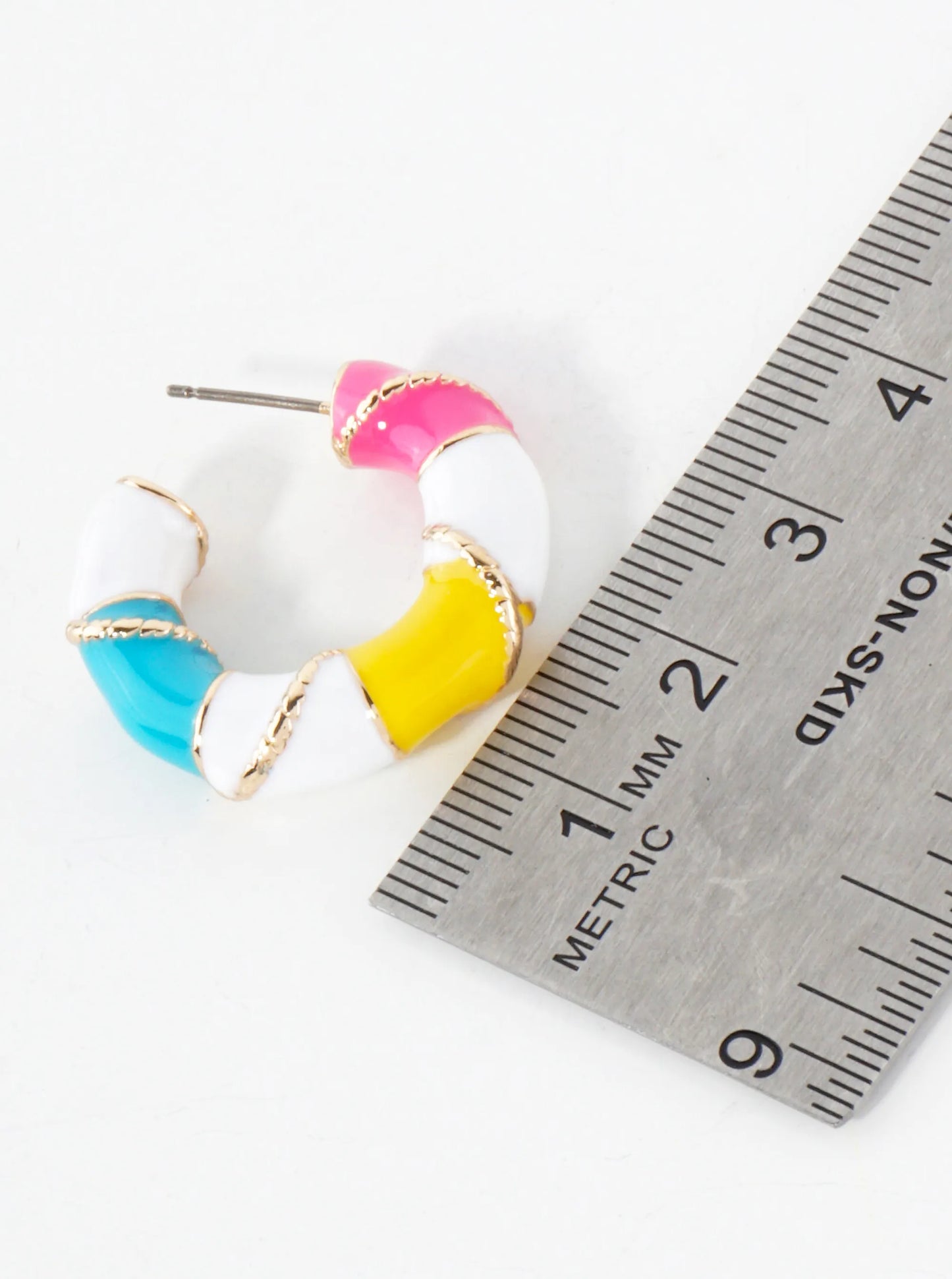 25mm Nautical Enamel Hoop Earrings