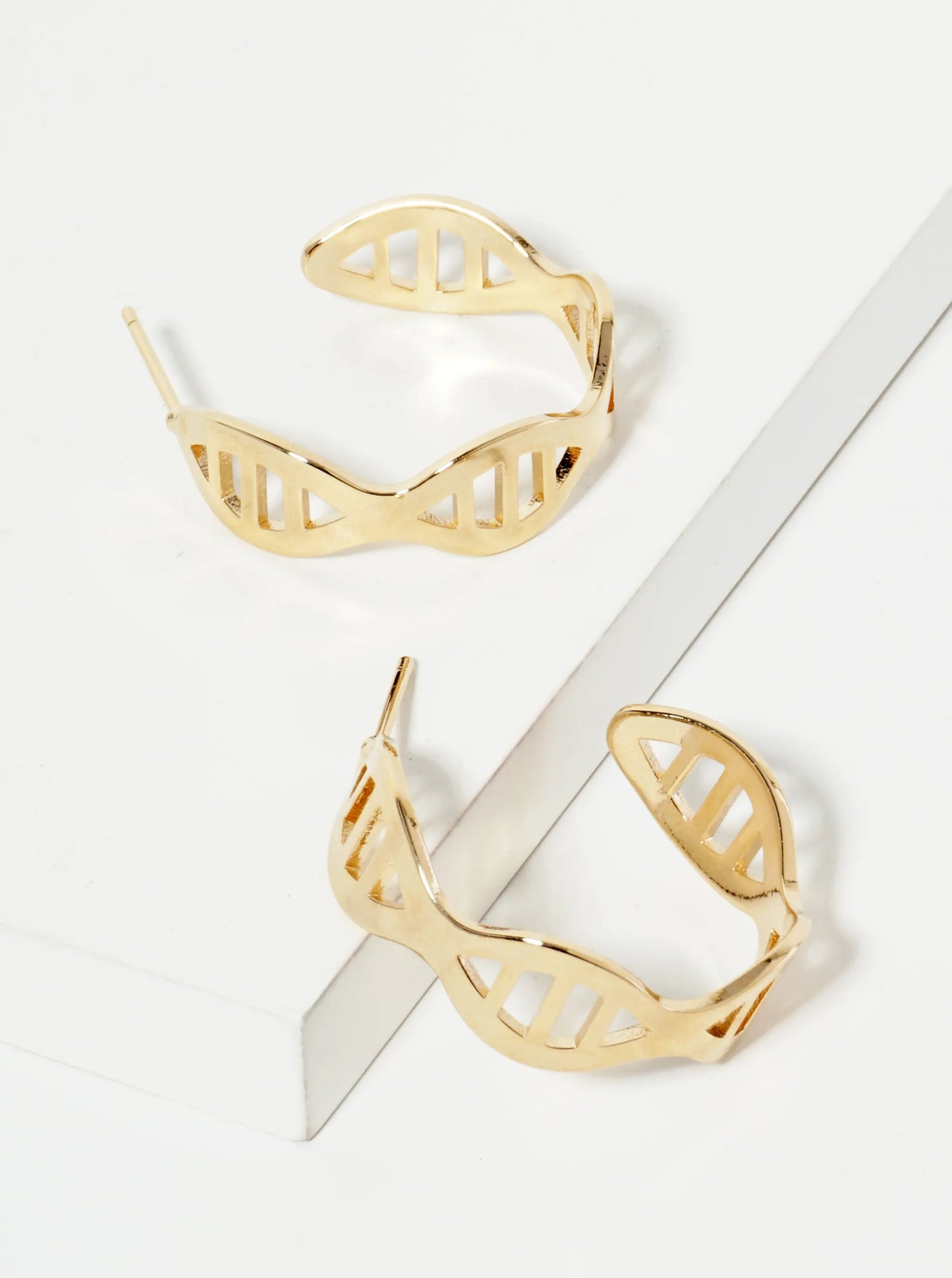 25mm Organic Shape 14K-Gold-Dipped Filigree Open Hoop Earrings