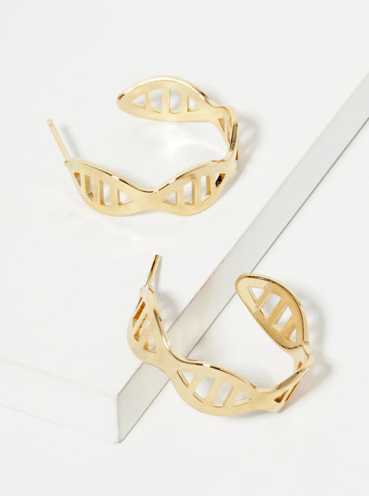 25mm Organic Shape 14K-Gold-Dipped Filigree Open Hoop Earrings