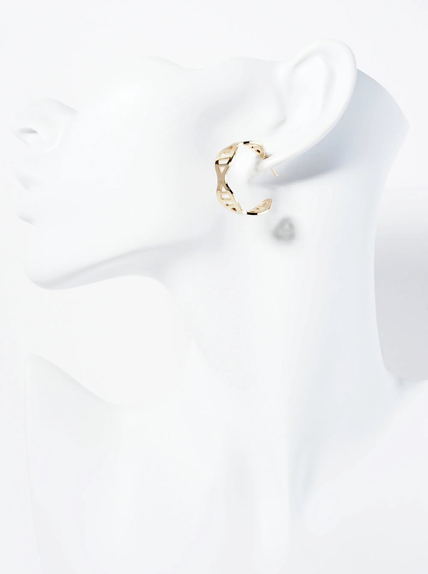 25mm Organic Shape 14K-Gold-Dipped Filigree Open Hoop Earrings
