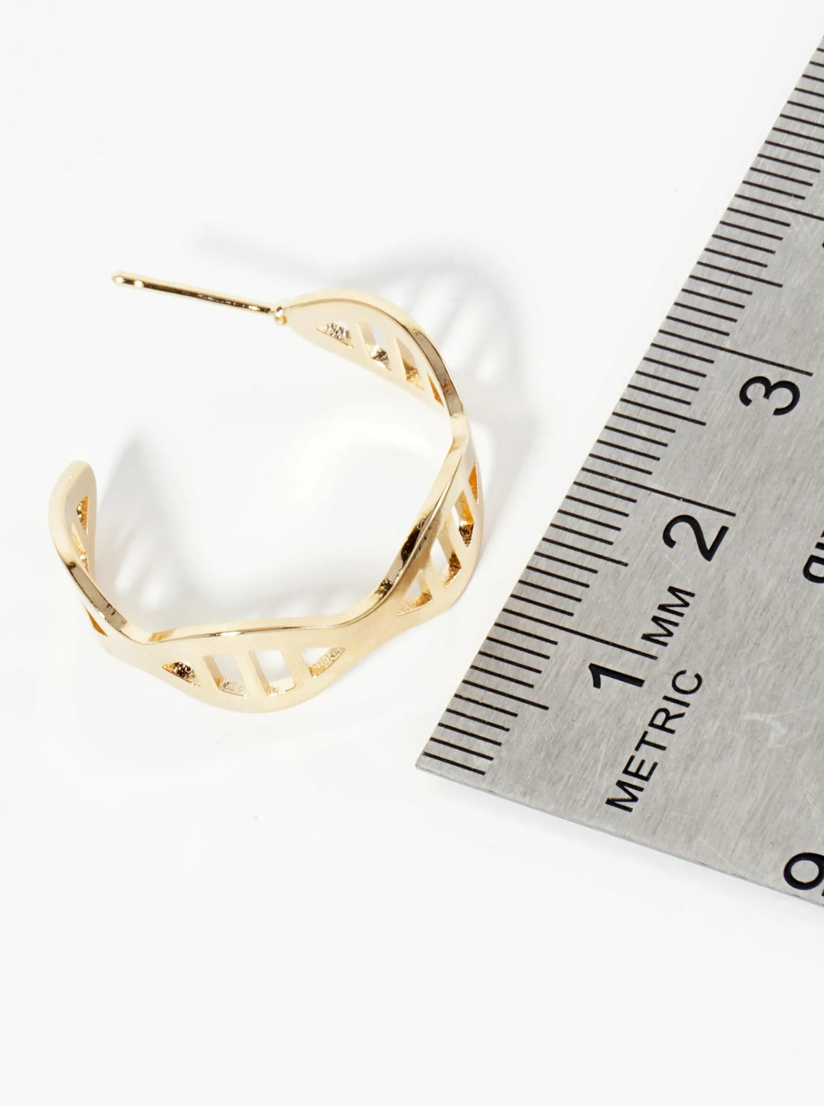 25mm Organic Shape 14K-Gold-Dipped Filigree Open Hoop Earrings