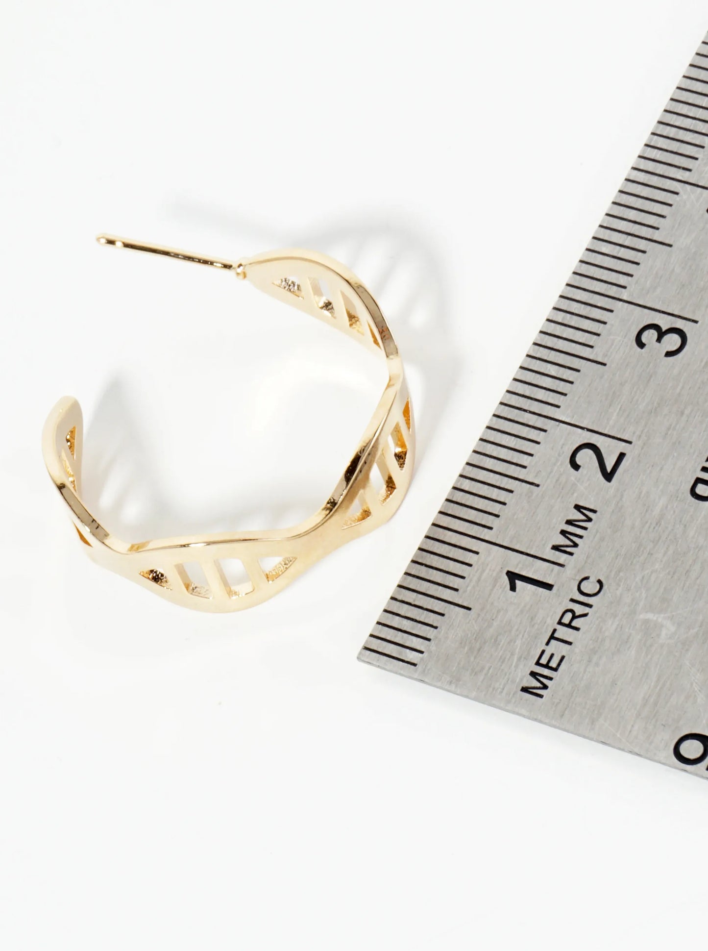 25mm Organic Shape 14K-Gold-Dipped Filigree Open Hoop Earrings