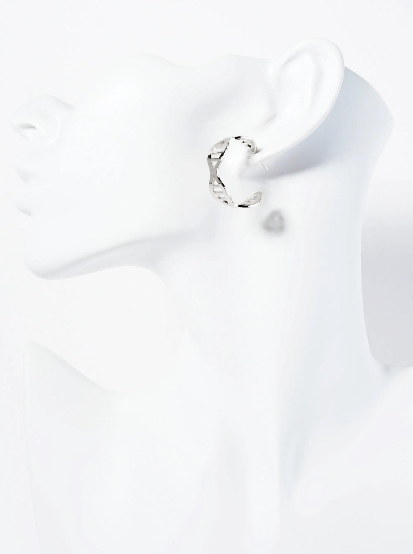25mm Organic Shape 14K-Gold-Dipped Filigree Open Hoop Earrings