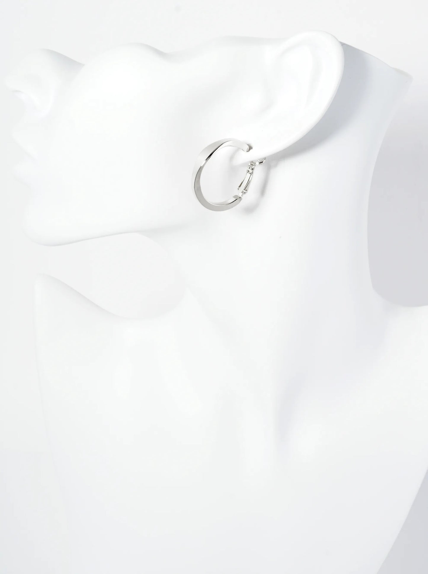 25mm Polished 14K-Gold-Dipped Latch-Back Hoop Earrings With Compressed Center