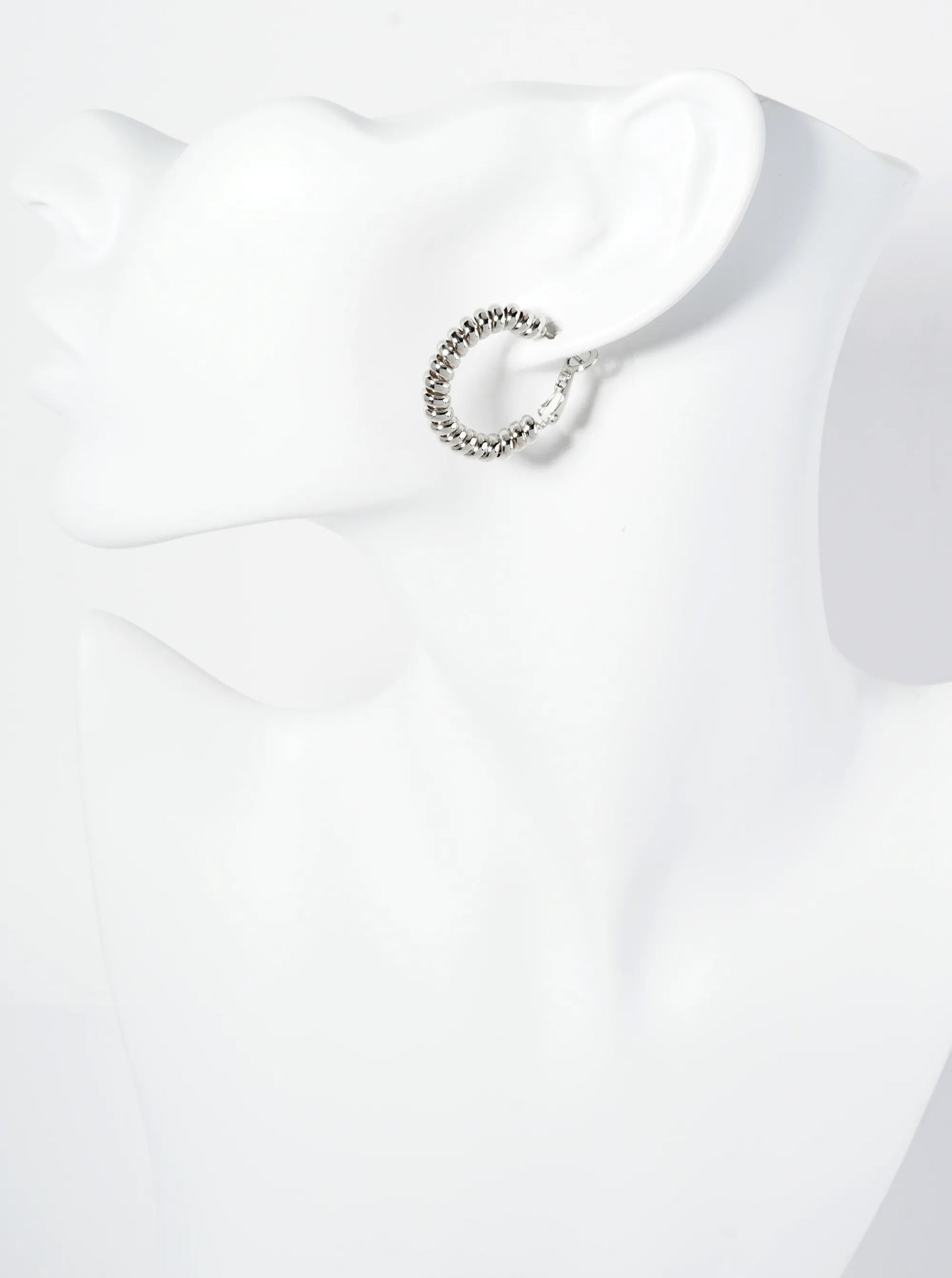 25mm Polished 14K-Gold-Dipped Spiral Latch-Back Hoop Earrings