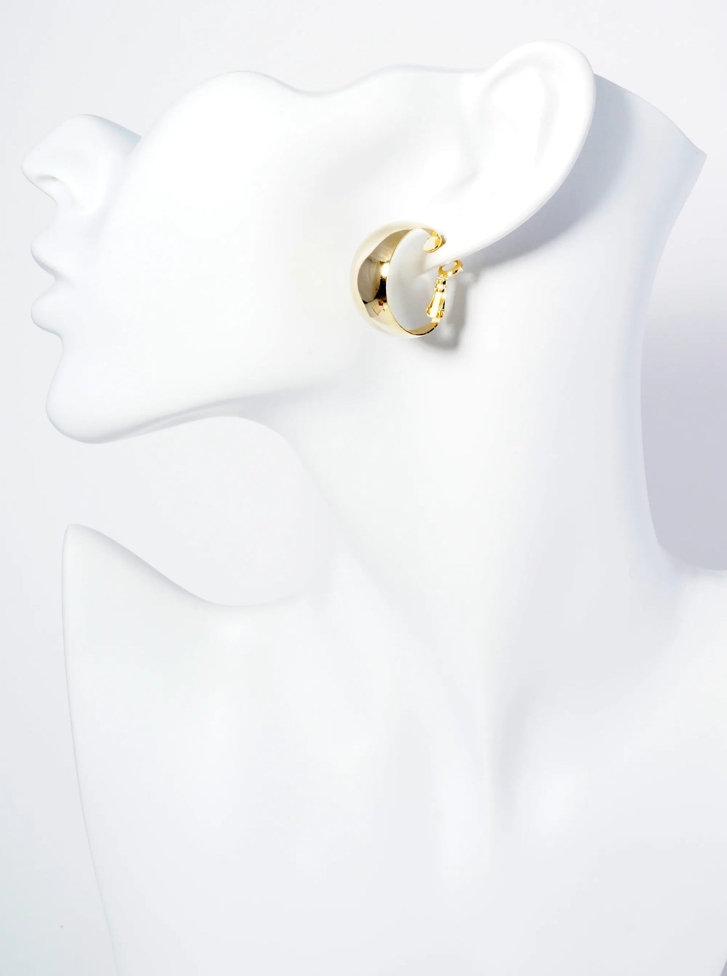 25mm Polished 14K-Gold-Dipped Tapered Latch Back Hoop Earrings