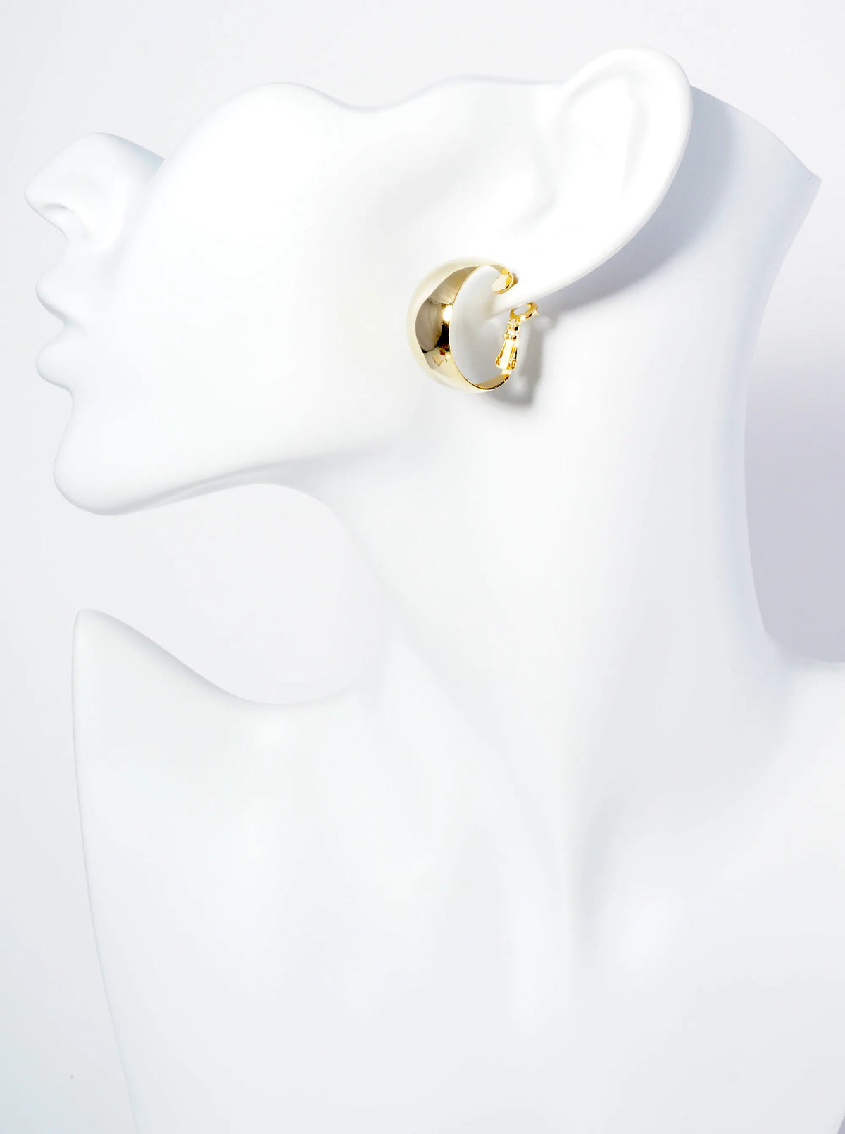 25mm Polished 14K-Gold-Dipped Tapered Latch Back Hoop Earrings