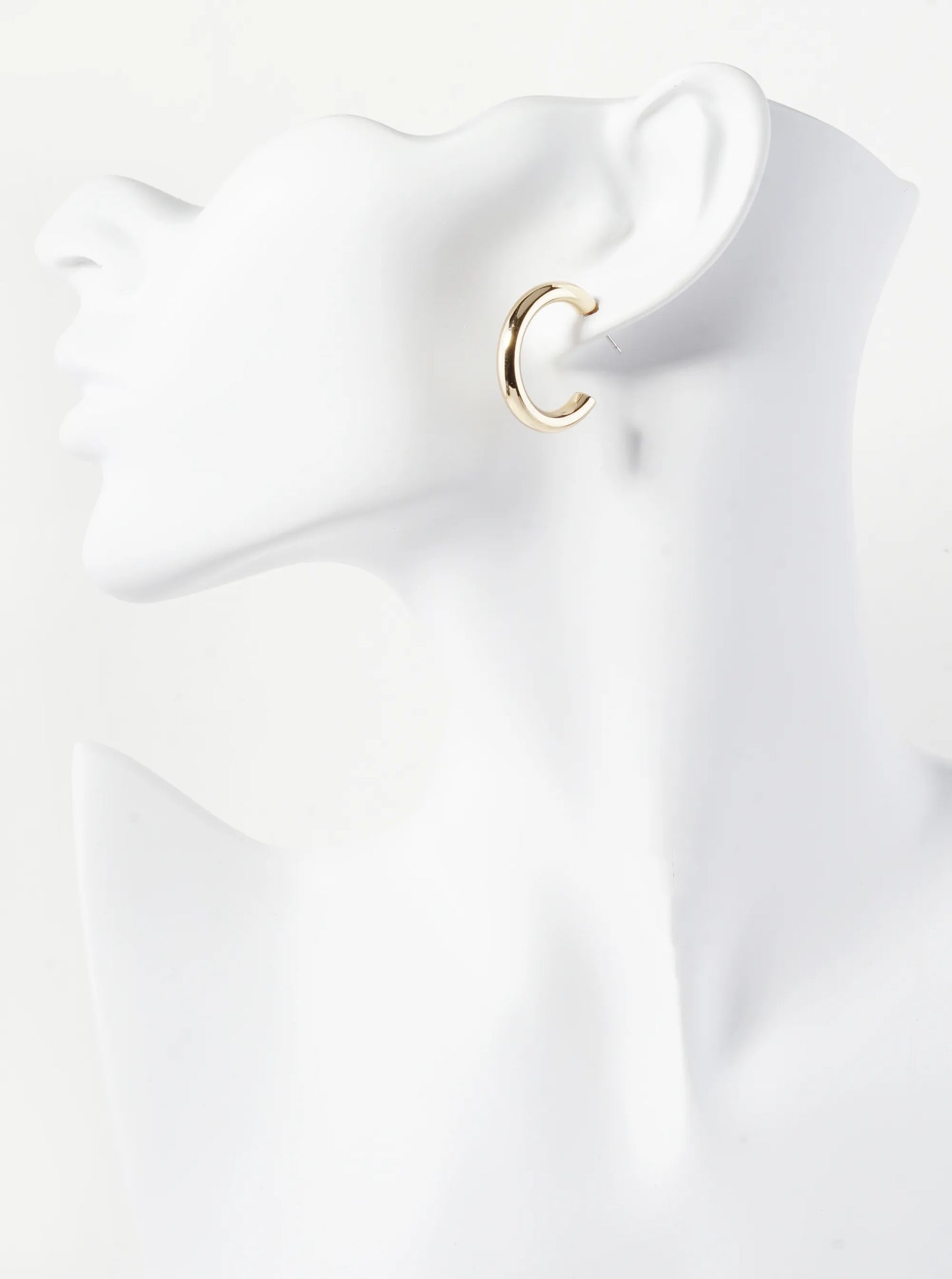 25mm Polished Brass Hollow Hoop Earrings