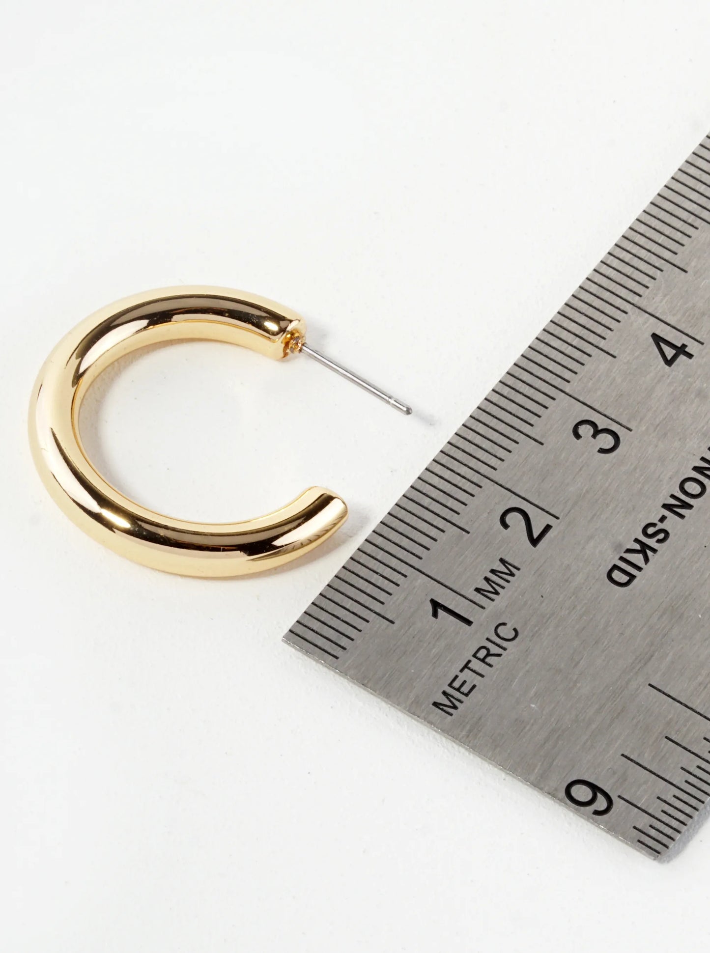 25mm Polished Brass Hollow Hoop Earrings