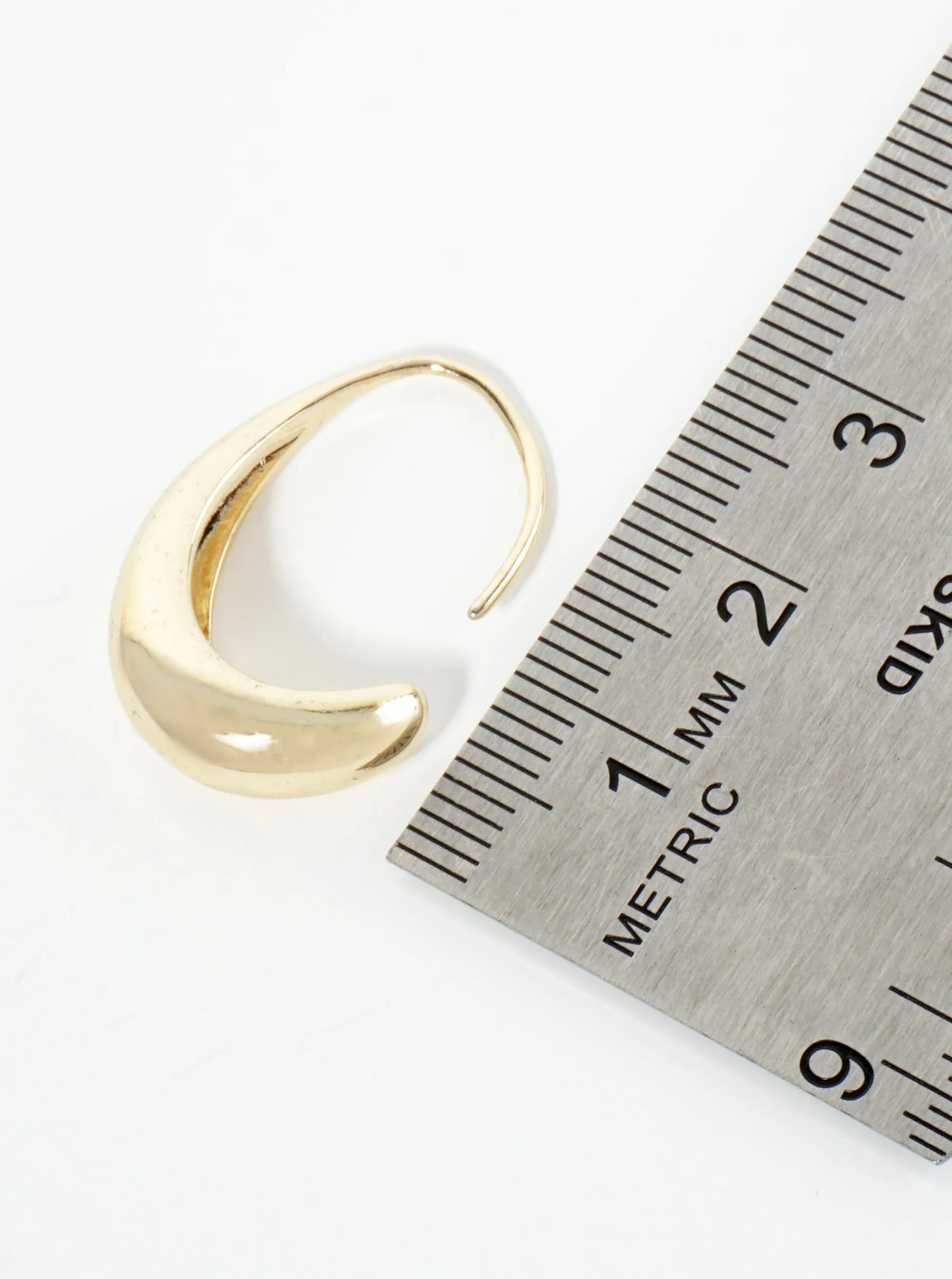 25mm Polished Metal Tapered Hoop Earrings