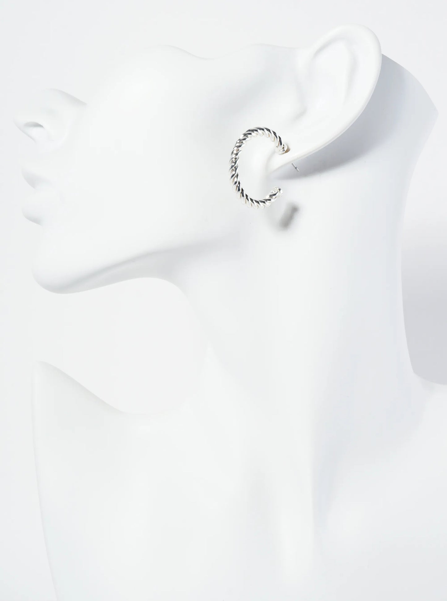 25mm Rope Textured Open Hoop Earrings