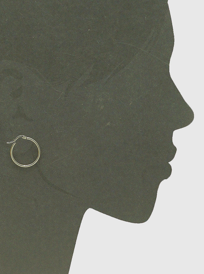 25mm Round Stainless Steel Latch Back Hoop Earrings