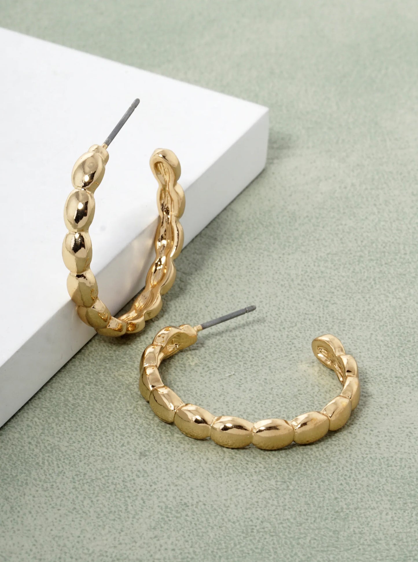 25mm Shiny Ball Hoop Earrings
