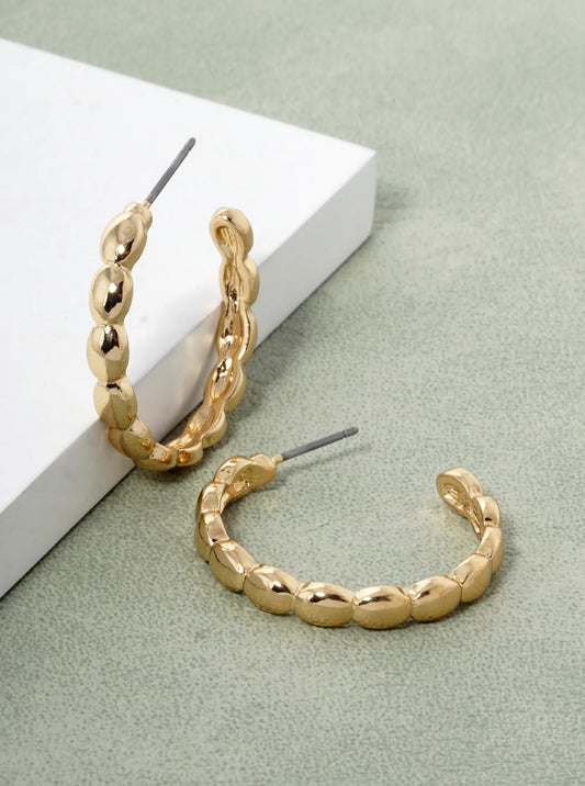25mm Shiny Ball Hoop Earrings