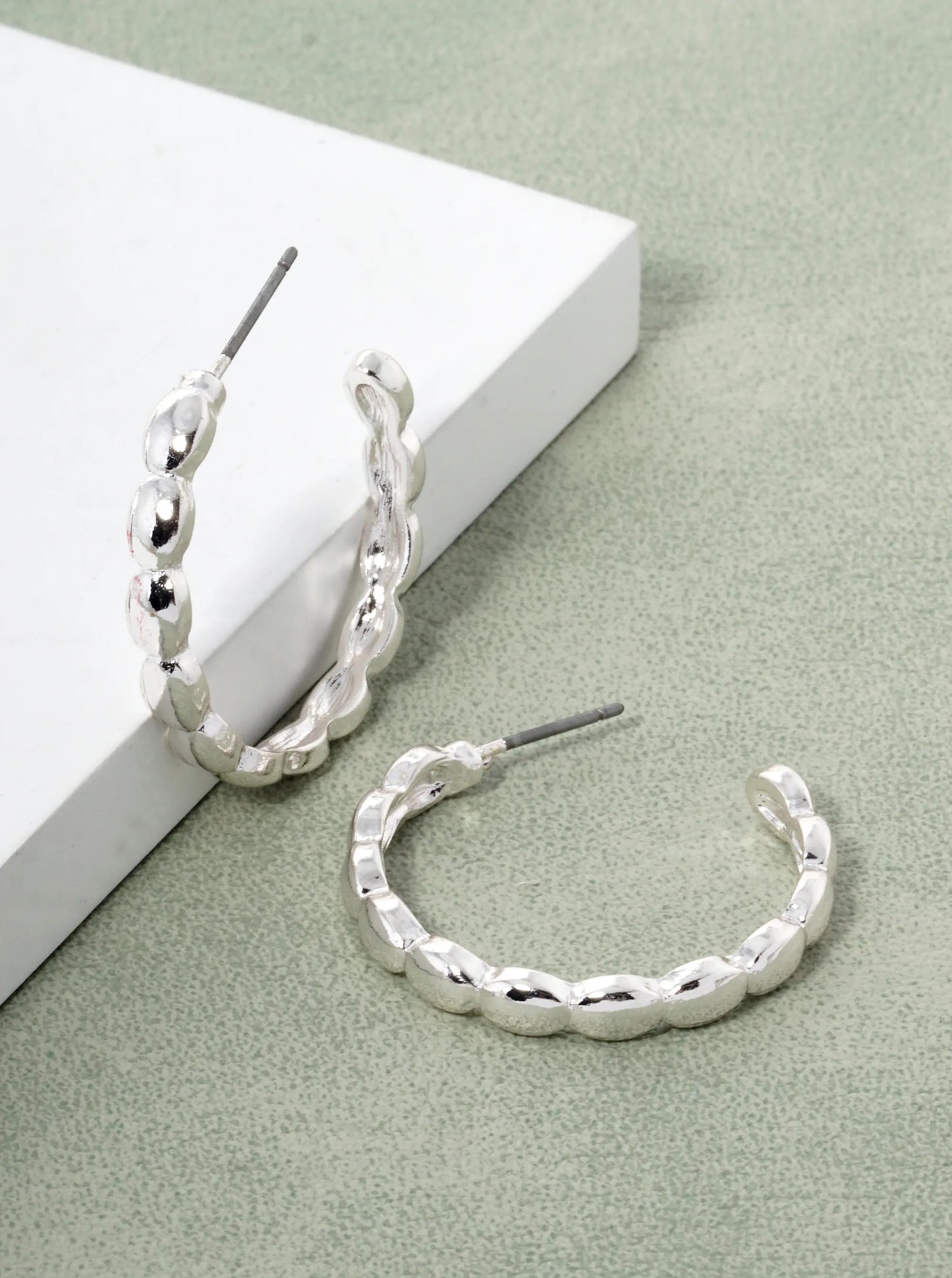 25mm Shiny Ball Hoop Earrings