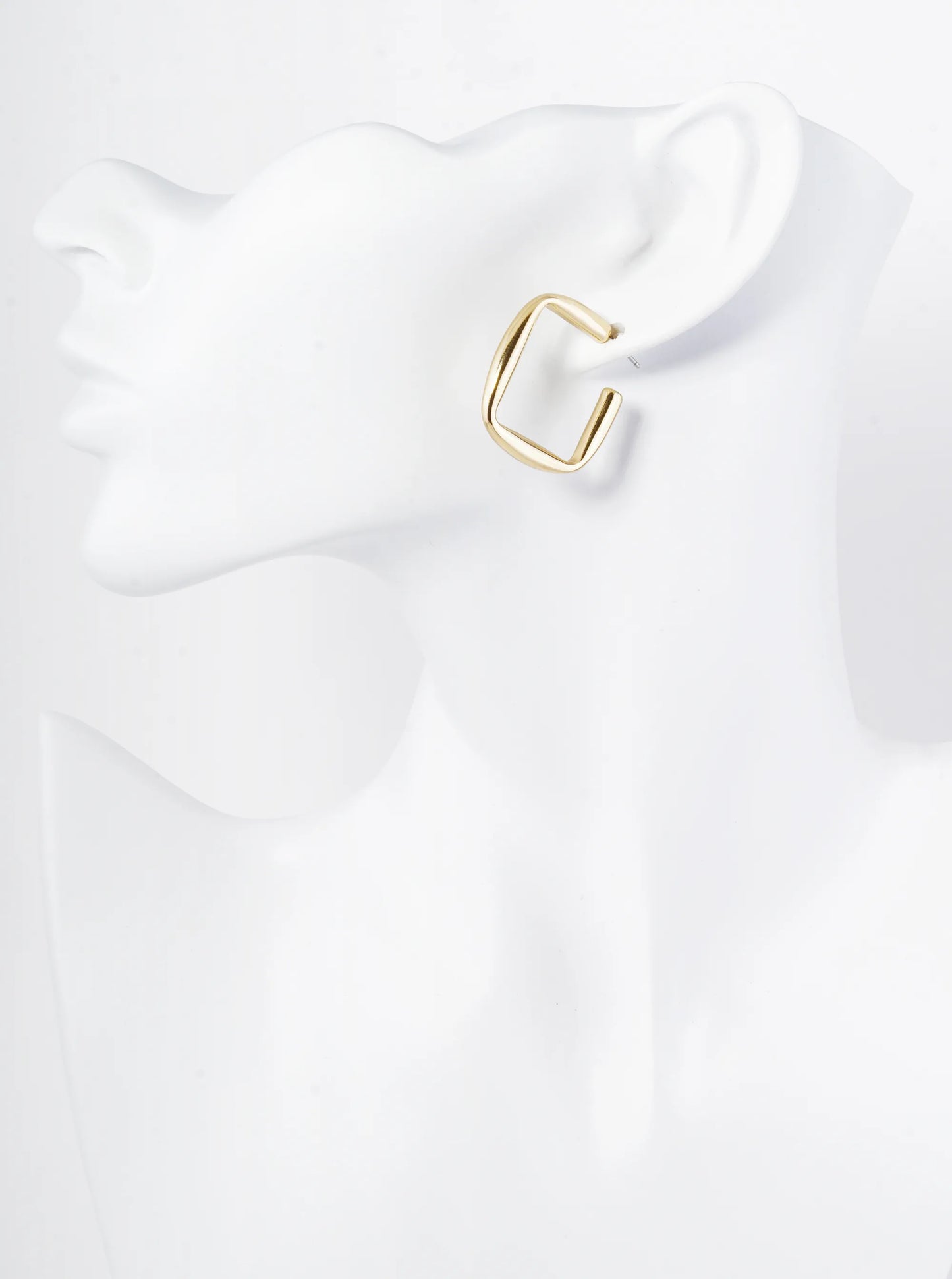 25mm Square Shape Hollow Brass Open Hoop Earrings