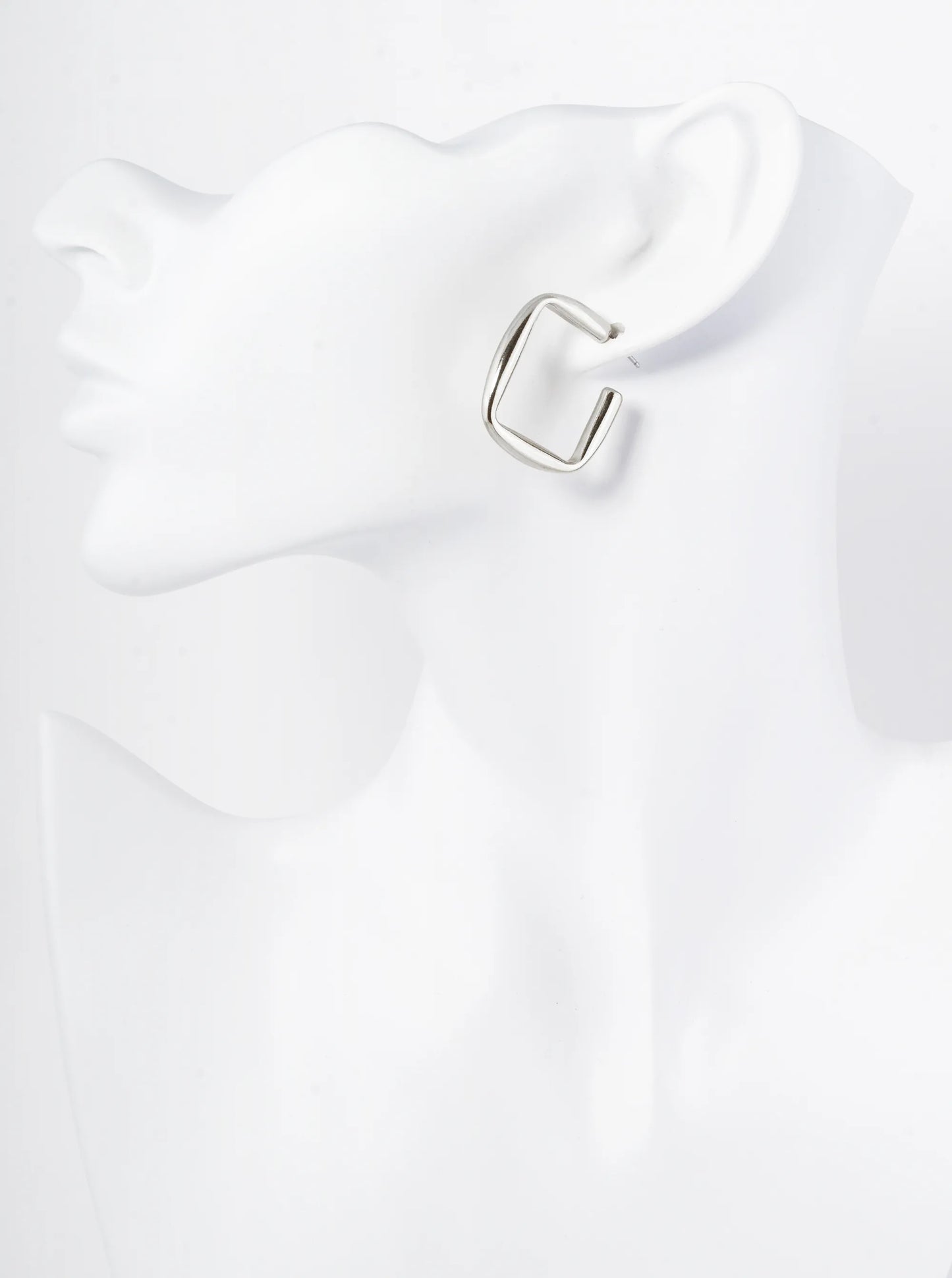 25mm Square Shape Hollow Brass Open Hoop Earrings