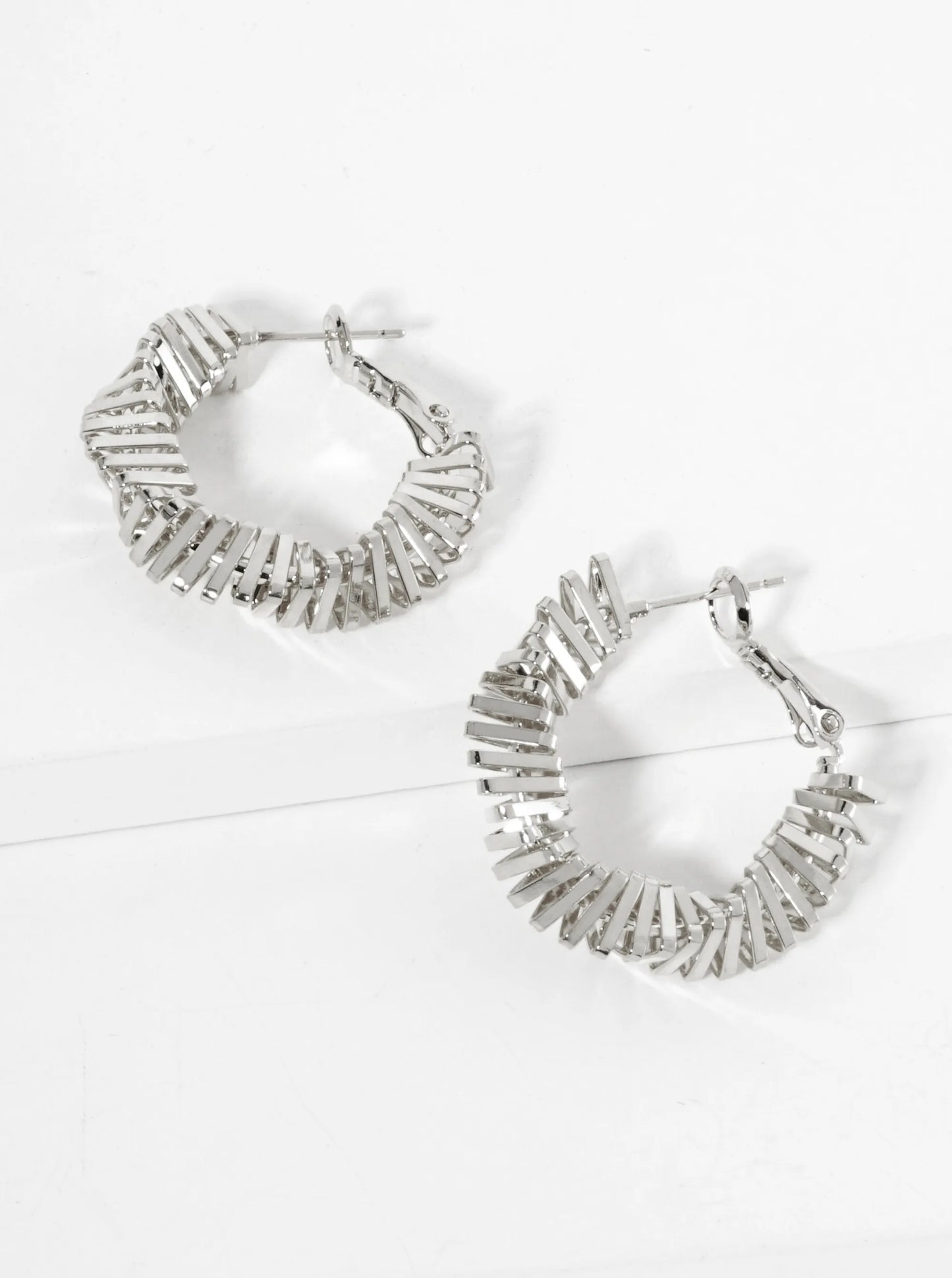 25mm Triangle Wire Twist Wrapped 14K-Gold-Dipped Latch-Back Hoop Earrings